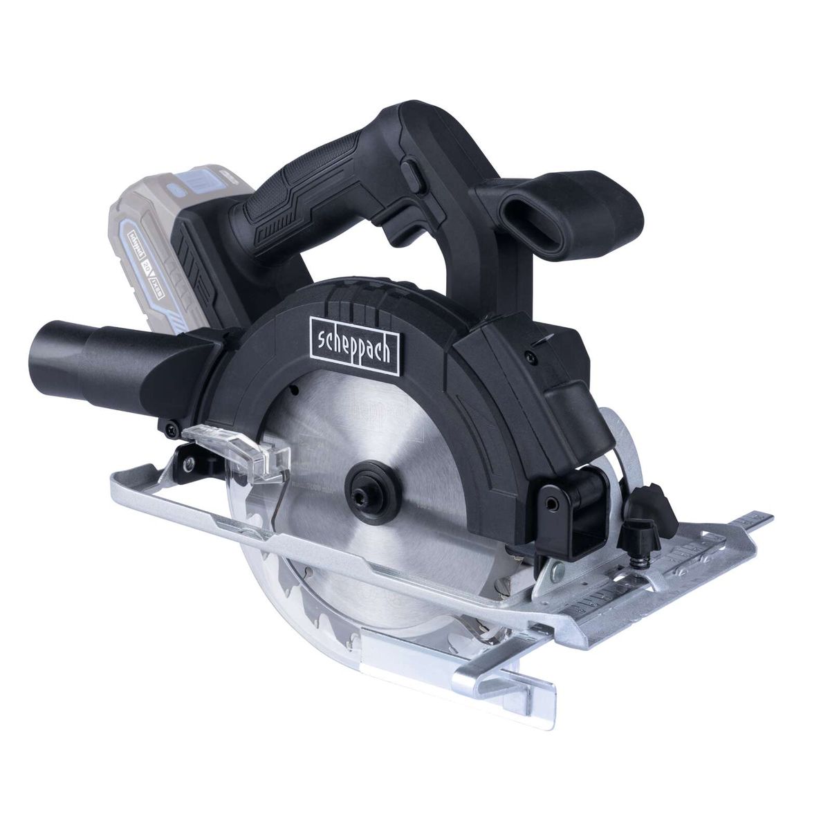 Die Akku-Handkreissäge C-HKS169BE-X von Scheppach verfügt über einen ergonomischen Griff und eine stabile Metallbasis für präzise Schnitte. Sie bietet eine einfache Einstellung der Schnitttiefe und einen zuverlässigen Elektromotor.