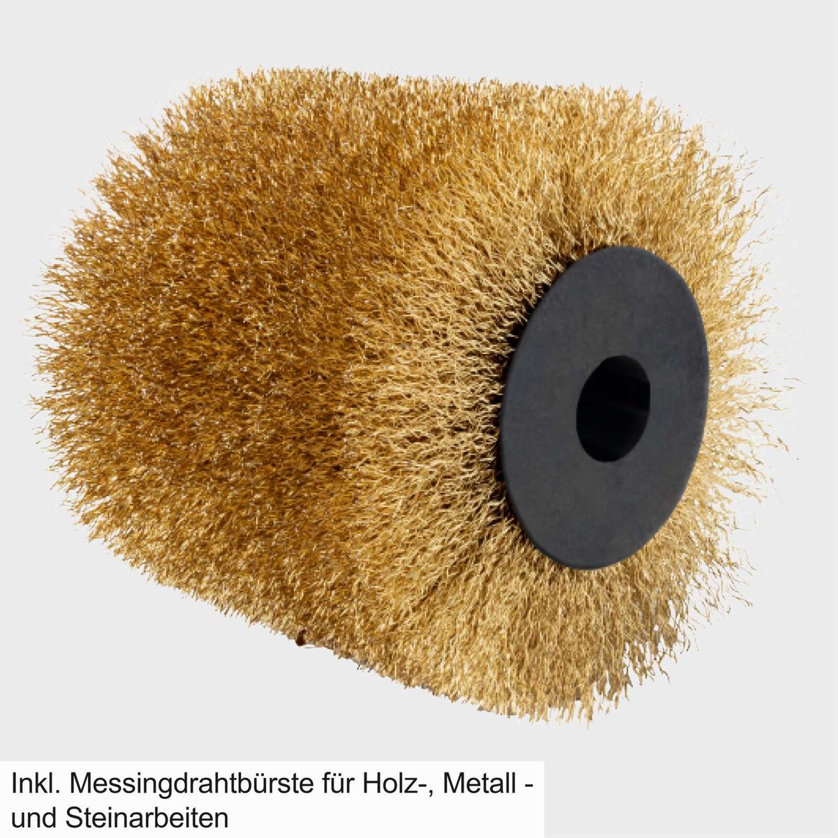 Messingdrahtbürste für Holz-, Metall- und Steinarbeiten, Teil des Scheppach-Sets