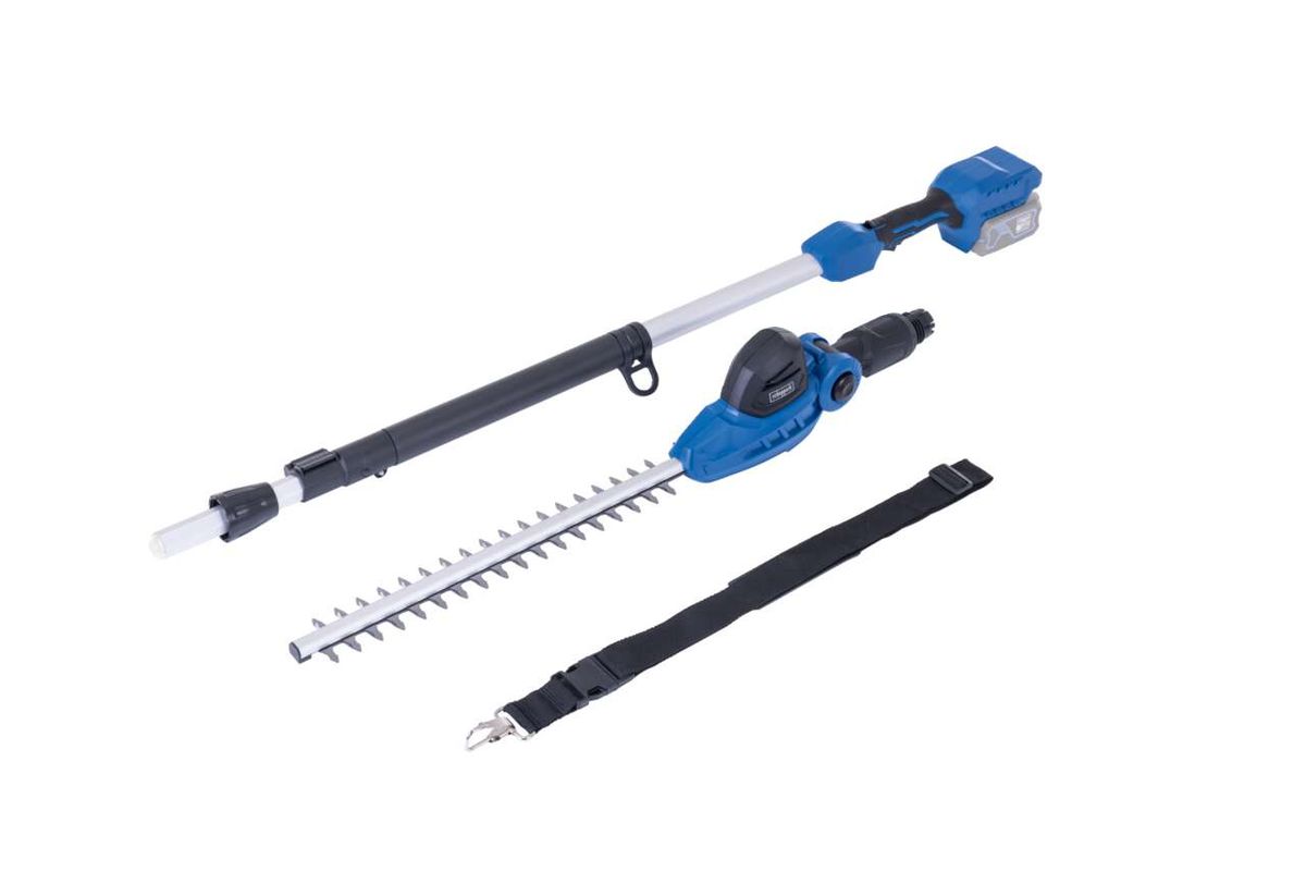 Akku-Teleskop-Heckenschere C-PHS410-X scheppach (DIY) von vorne gezeigt.