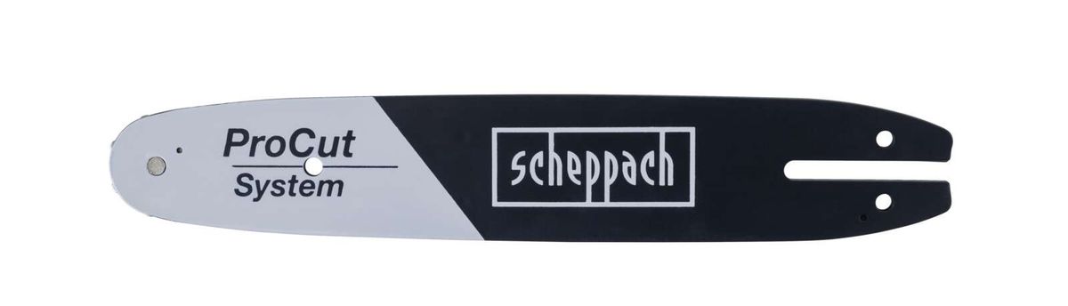 Kettenschwert ProCut System von Scheppach, von oben fotografiert.