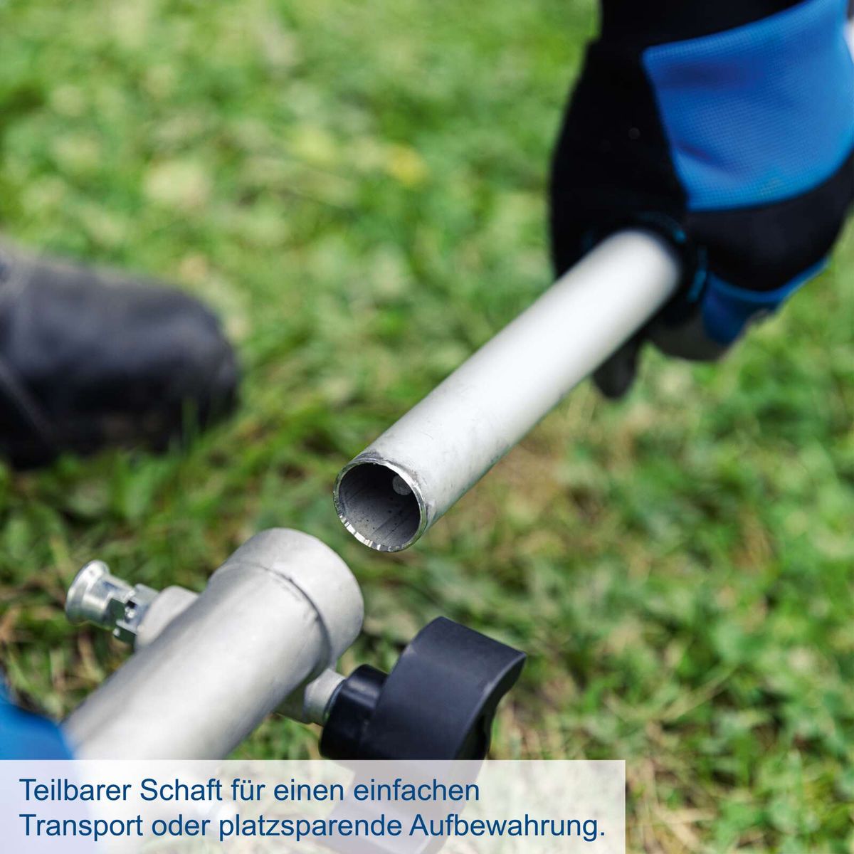 Faltbarer Schaft für einfachen Transport oder platzsparende Lagerung