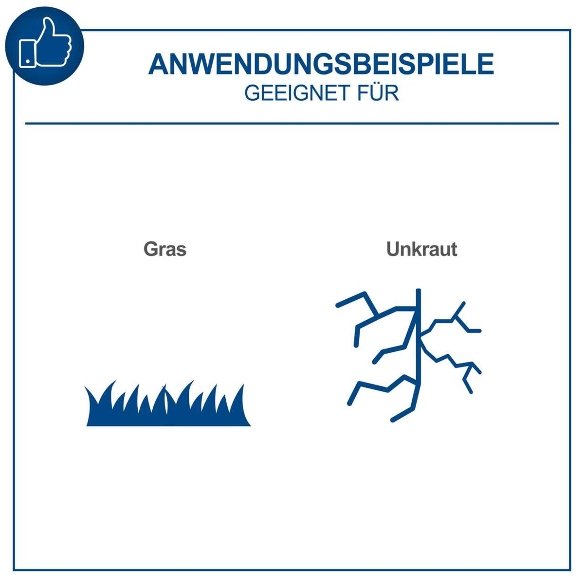 Illustration zur Anwendung von Scheppach-Werkzeugen für Gras- und Unkrautbearbeitung
