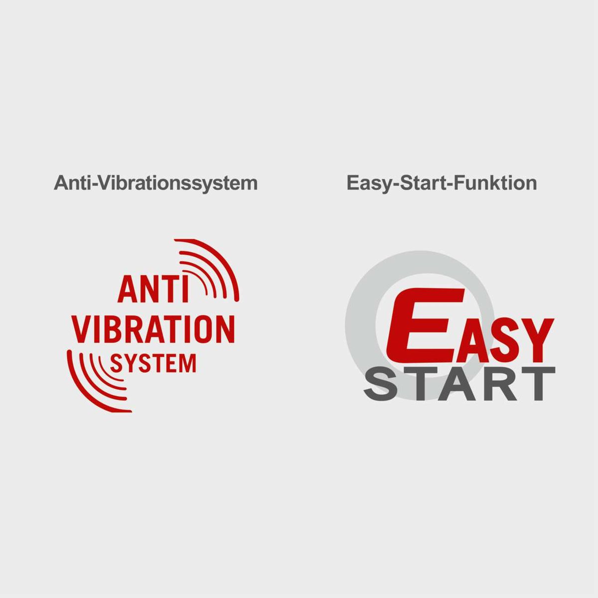 Das Produkt verfügt über ein Anti-Vibrationssystem und eine Easy-Start-Funktion für einfaches Starten.