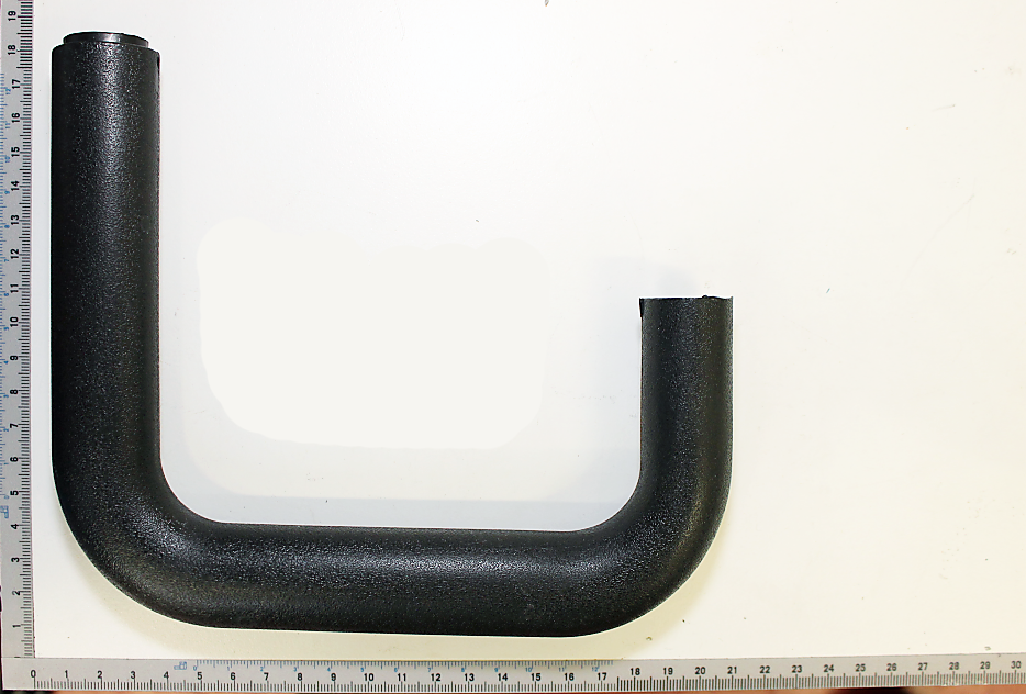 Ein Griff mit U-förmigem Design, von der Seite betrachtet. Die Länge beträgt etwa 20 cm und die Höhe etwa 15 cm.