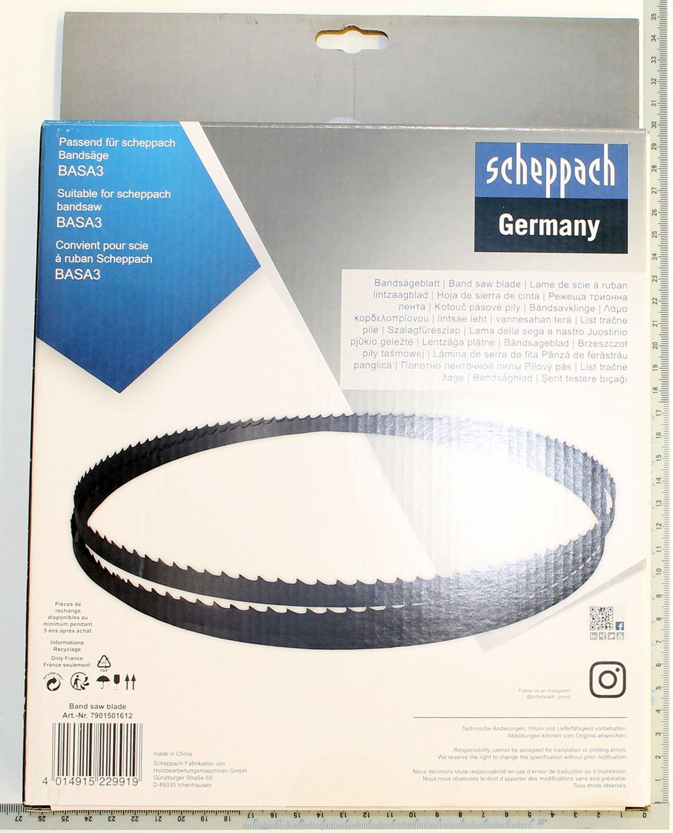 Scheppach-Sägeband (Art. Nr. 7901501612) mit 6 TPI-Teppich