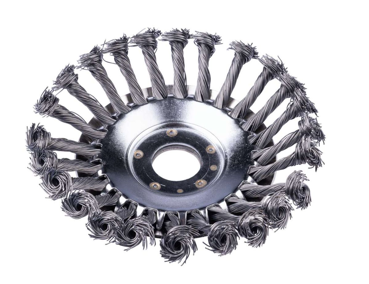 Drahtbürste Freischneider Scheppach (DIY), Ansicht von vorne.