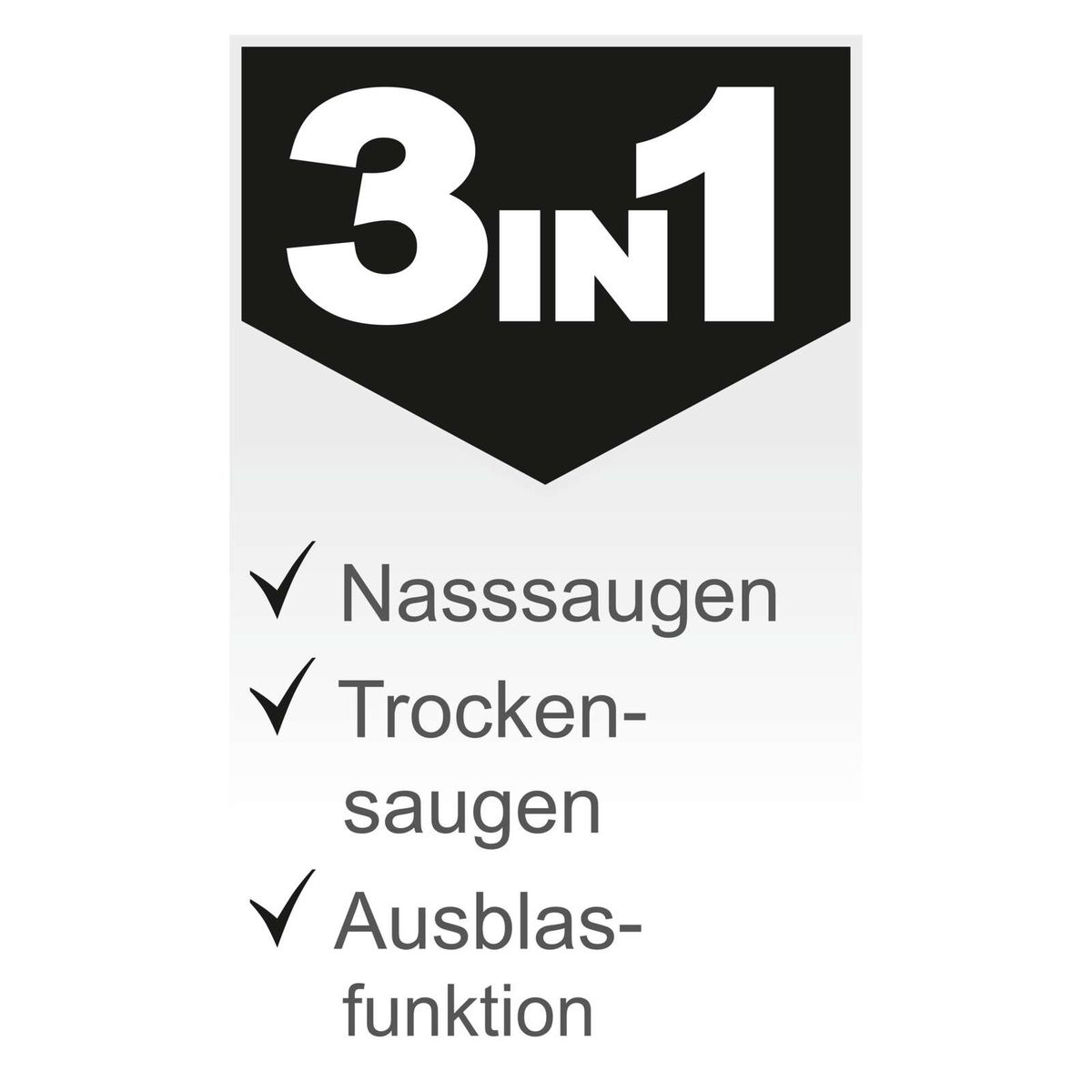 Wassersauger- und Trockensaugefunktion mit Ausblasfunktion für Scheppach-Wassersauger