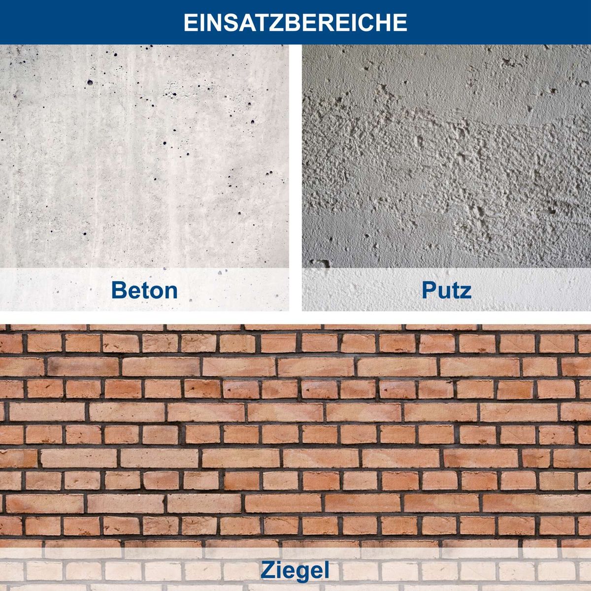 Materialvergleiche für Bauwerkselemente: Beton, Putz und Ziegel – Beschichtungsbeispiele