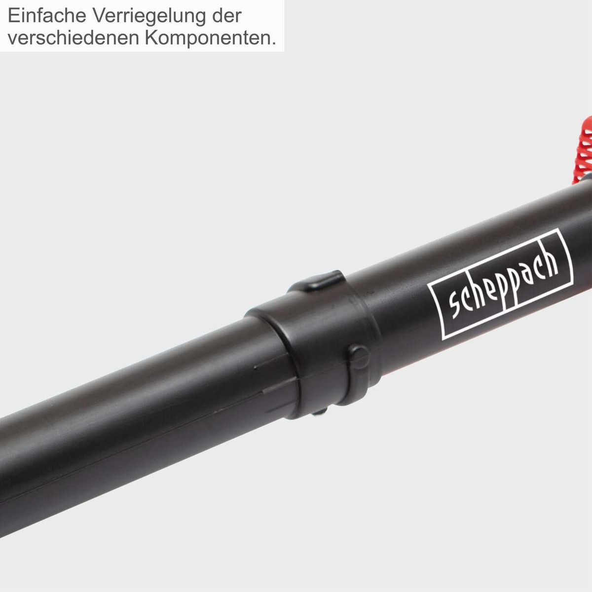 Einfache Verriegelung der verschiedenen Komponenten. Der Laubsauger und -bläser LBH2600P von Scheppach bietet eine einfache Verriegelung der verschiedenen Komponenten für eine schnelle und unkomplizierte Handhabung.