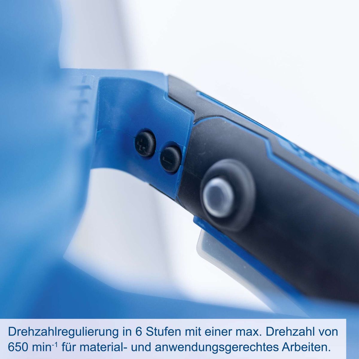 6-Stufen-Drehzahlregulierung bis 650 min⁻¹ für präzises Arbeiten
