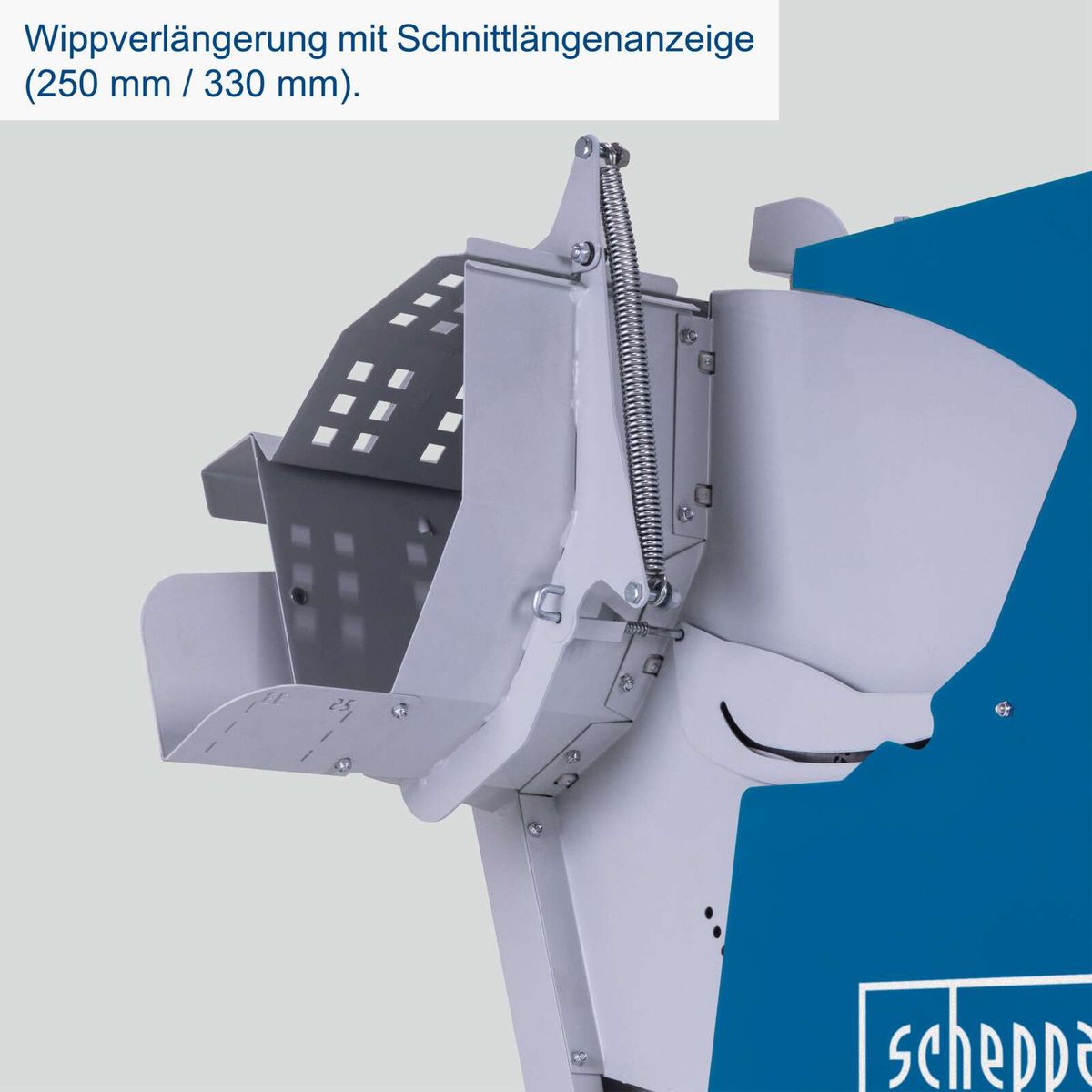 Wippverlängerung mit Schnittlängenangabe für Wippkreissäge mit 250 mm und 330 mm