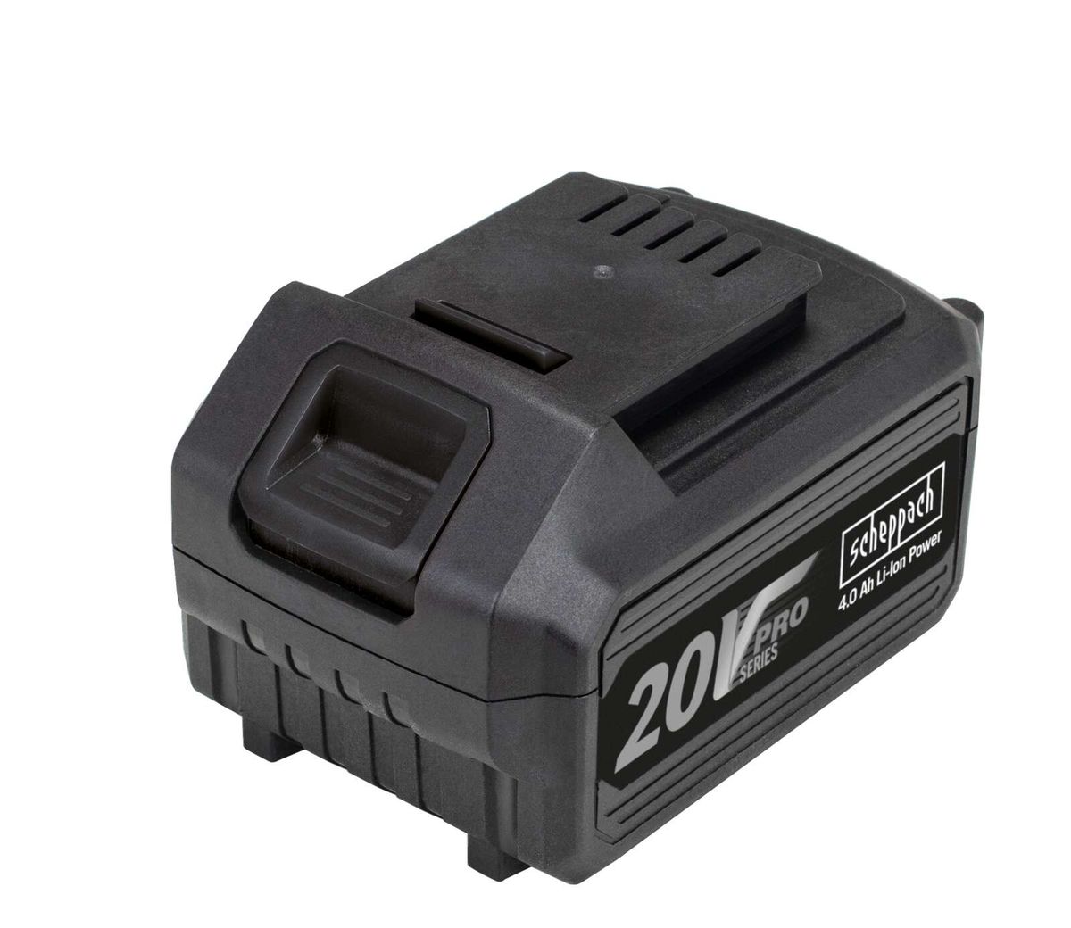 Scheppach Akku BA4.0-20ProS, 20V, 3.0 Ah Li-Ion, Ansicht von vorne.