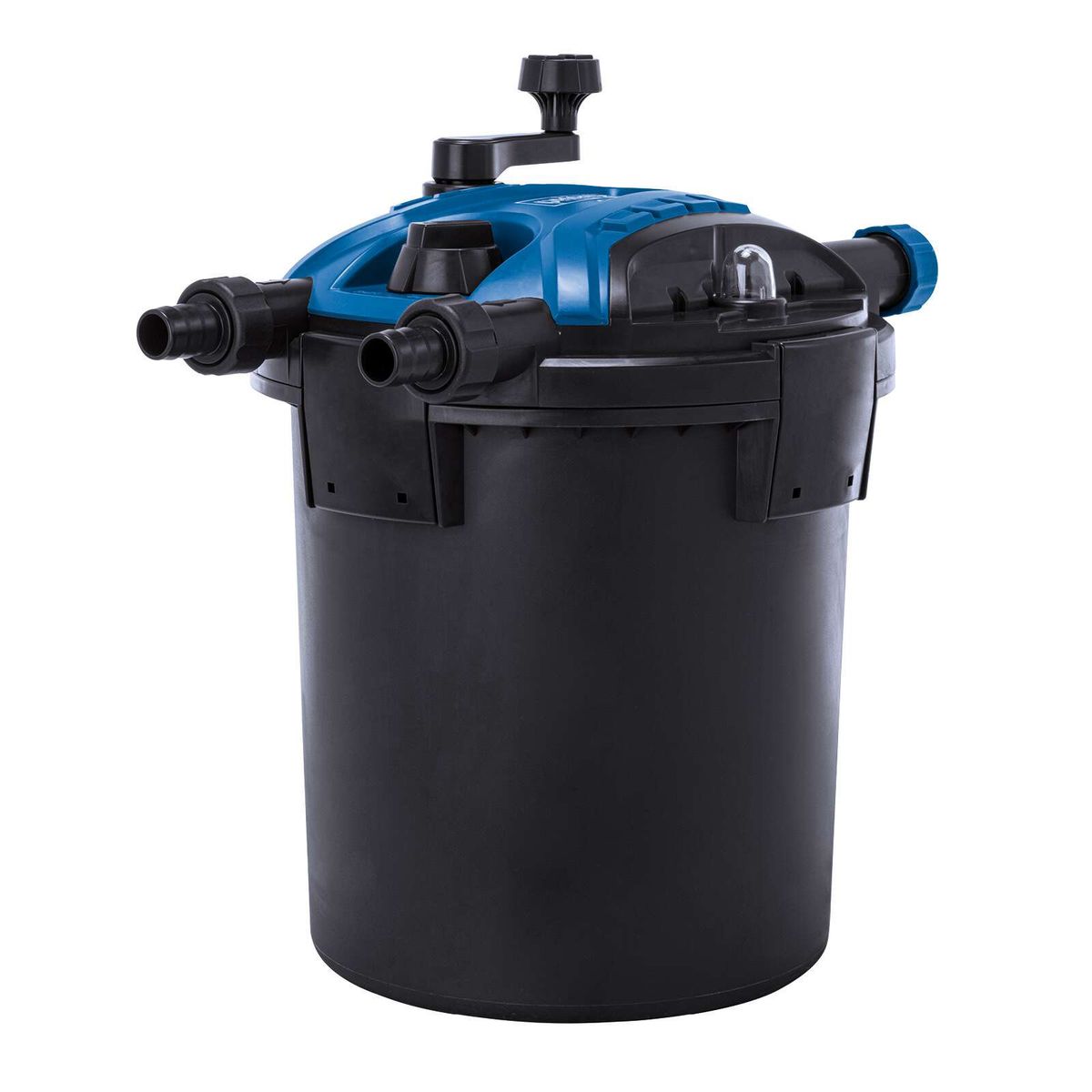 Teichdruckfilter mit UV-C-Lampe und Anschluss für Teichfilter-Systeme, Pfeifen für Wasserzufuhr und -abfluss