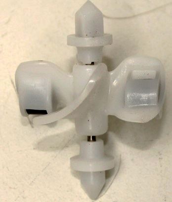 Scheppach-Turbinenmeßgerät, Teilansicht mit Messfühler und Halterung