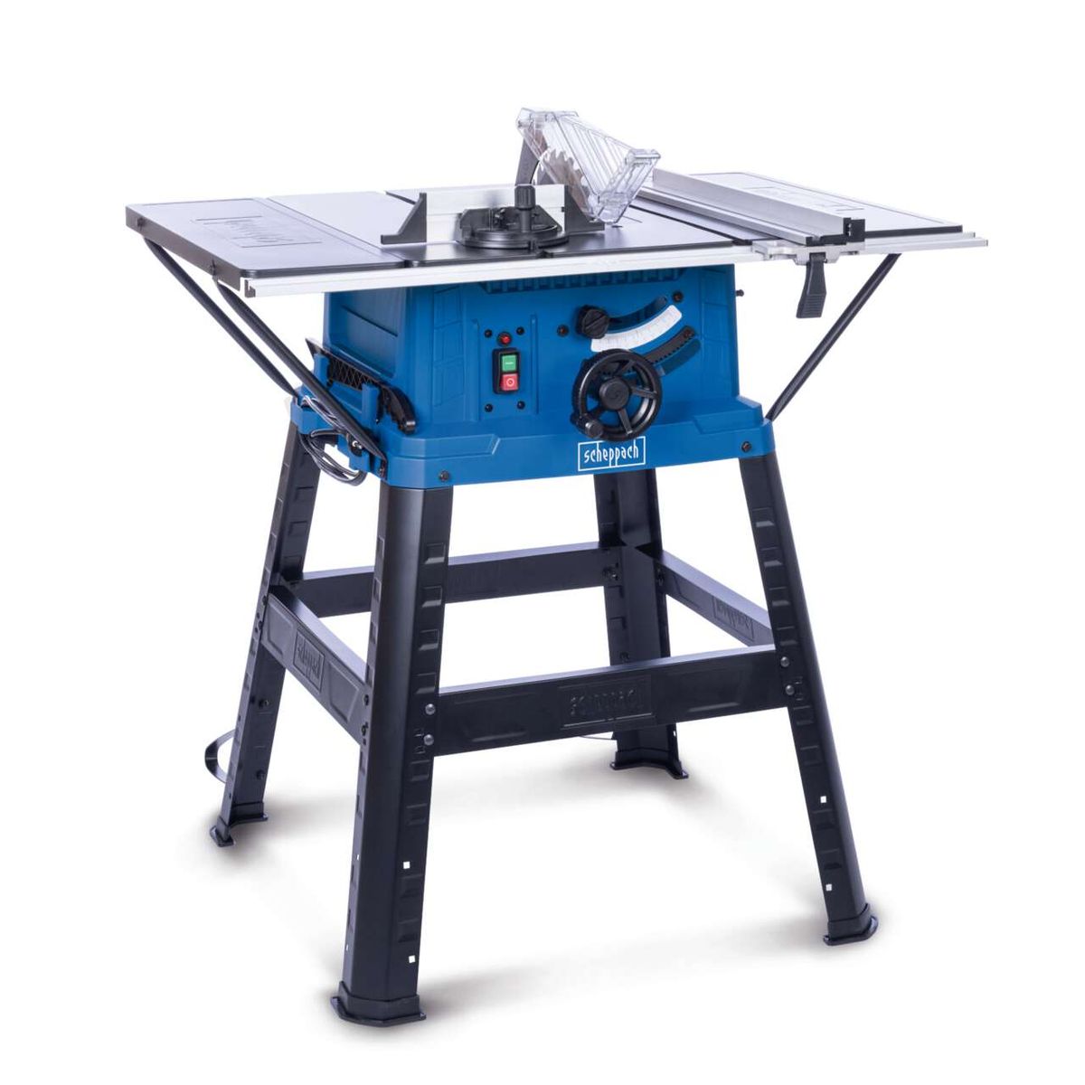 Tischkreissäge HS254 von Scheppach mit 85mm Schnitthöhe, 2200W Leistung und Softstart. Inklusive Tischverbreiterung für erweiterten Arbeitsbereich.