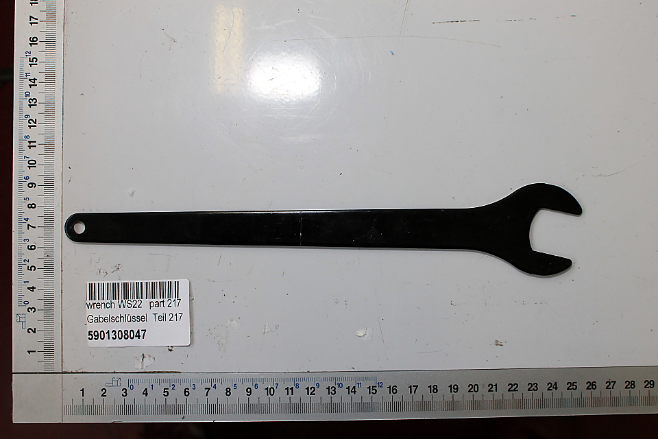 Gabelschlüssel SW 22 von Scheppach, Artikelnummer 5901308047, gezeigt von der Seite.