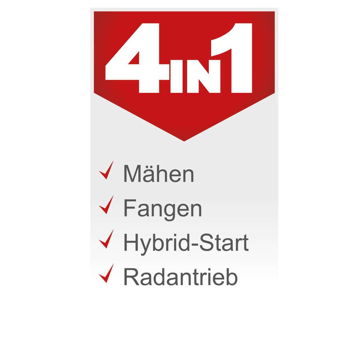 Wichtige Merkmale: Mähen, Fangen, Hybrid-Start, Radantrieb für Scheppach-Aufsitzrasenmäher