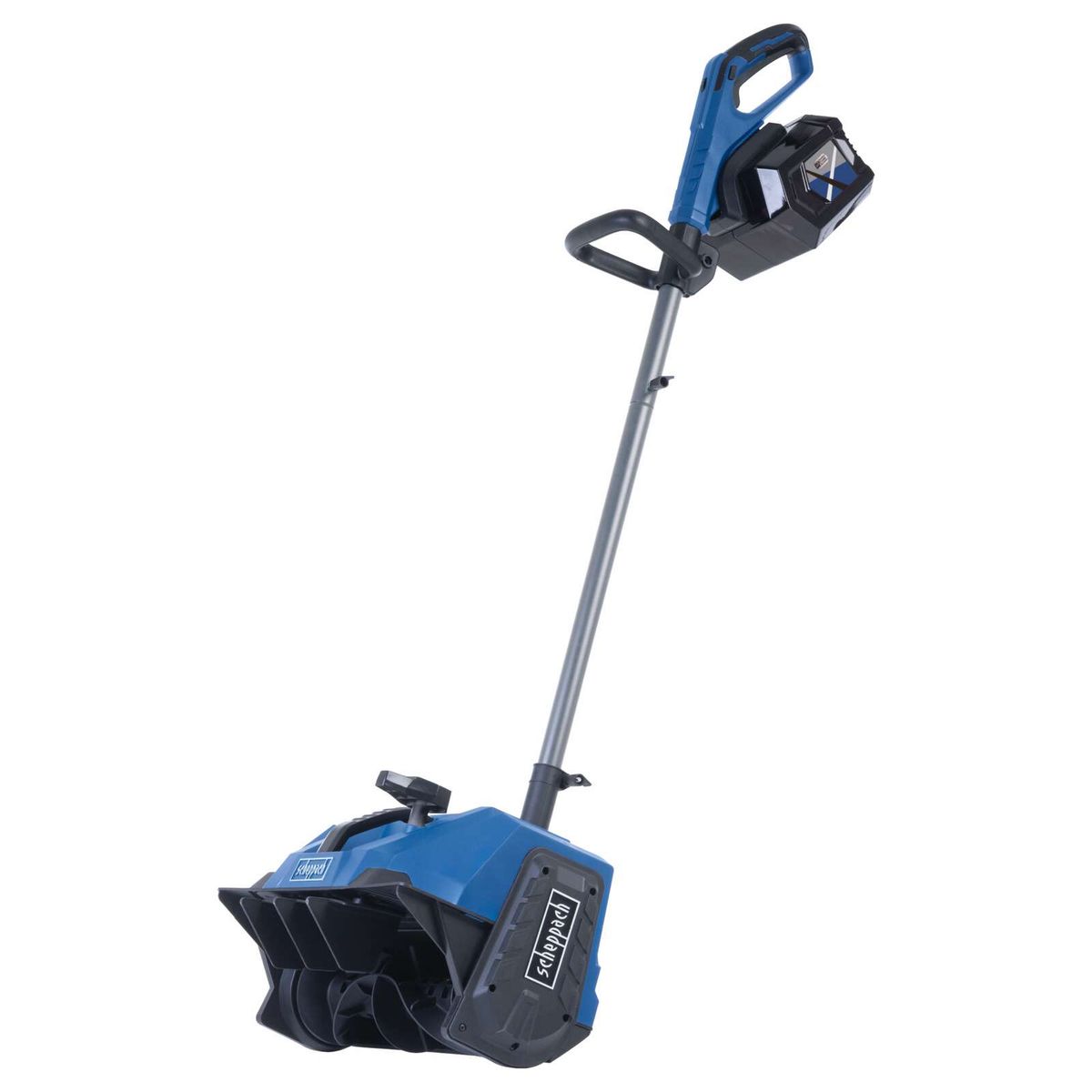 Scheppach Akku Schneefräse mit Brushless-Motor und 6-stufiger Drehzahlregulierung, 40 cm Arbeitsbreite, 2-Punkt Sicherheitsschalter