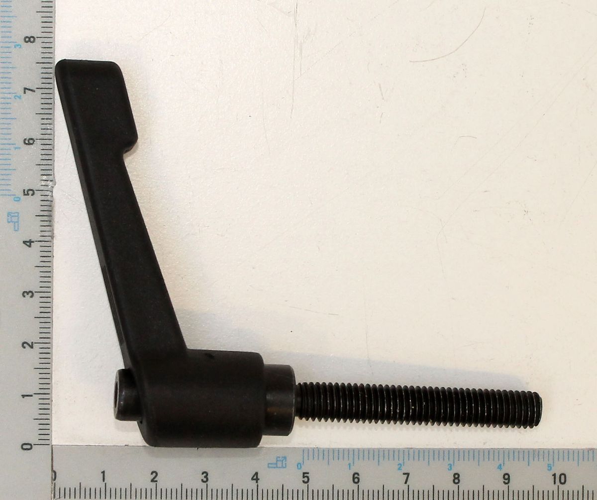 Klemmhebel mit Schraube M8x49 von Scheppach. Gezeigt von der Seite auf weißem Hintergrund.