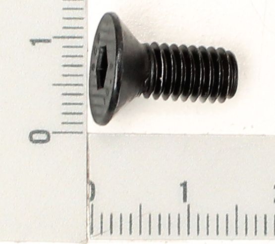 Senkschraube mit M6-Gewinde und 14 mm Länge, Schraubenkopf nach oben