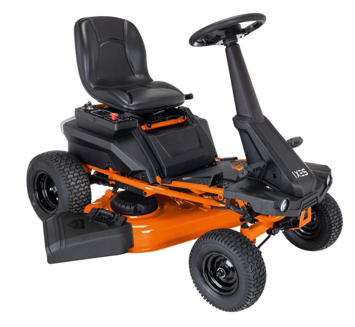 Scheppach Akku-Aufsitzrasenmäher mit Sitz und Lenkrad, 48V, 92 cm Schnittbreite