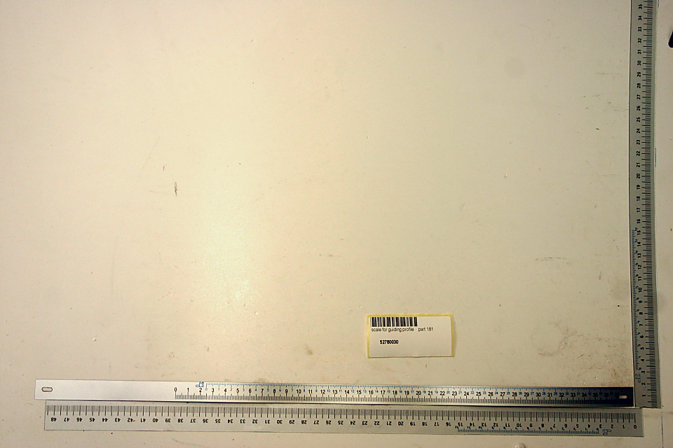 Scheppach-Messskala mit Kartonaufkleber, Teil 181