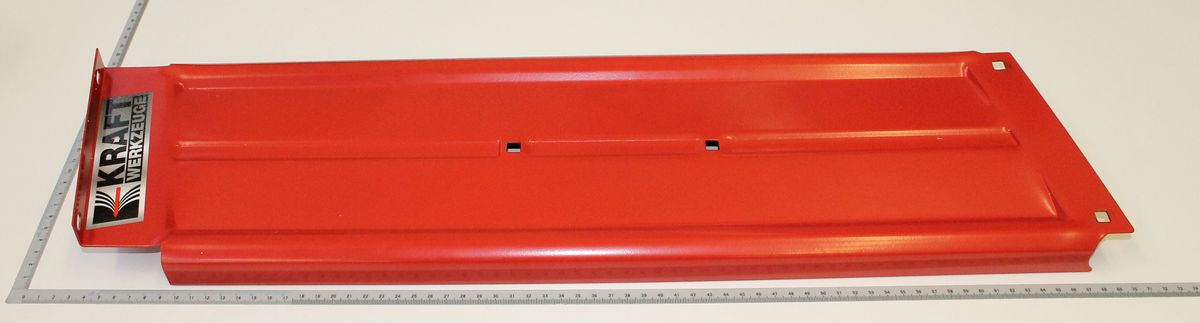 Seitenblech rechts - rot RAL3020, Ansicht von oben. Produktname: Seitenblech rechts - rot RAL3020.