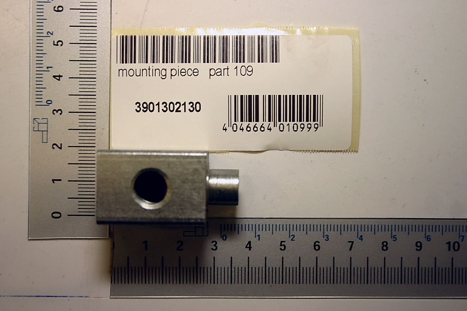 Scheppach-Montageteilstück (Teil 109) mit Beschriftung und Barcode