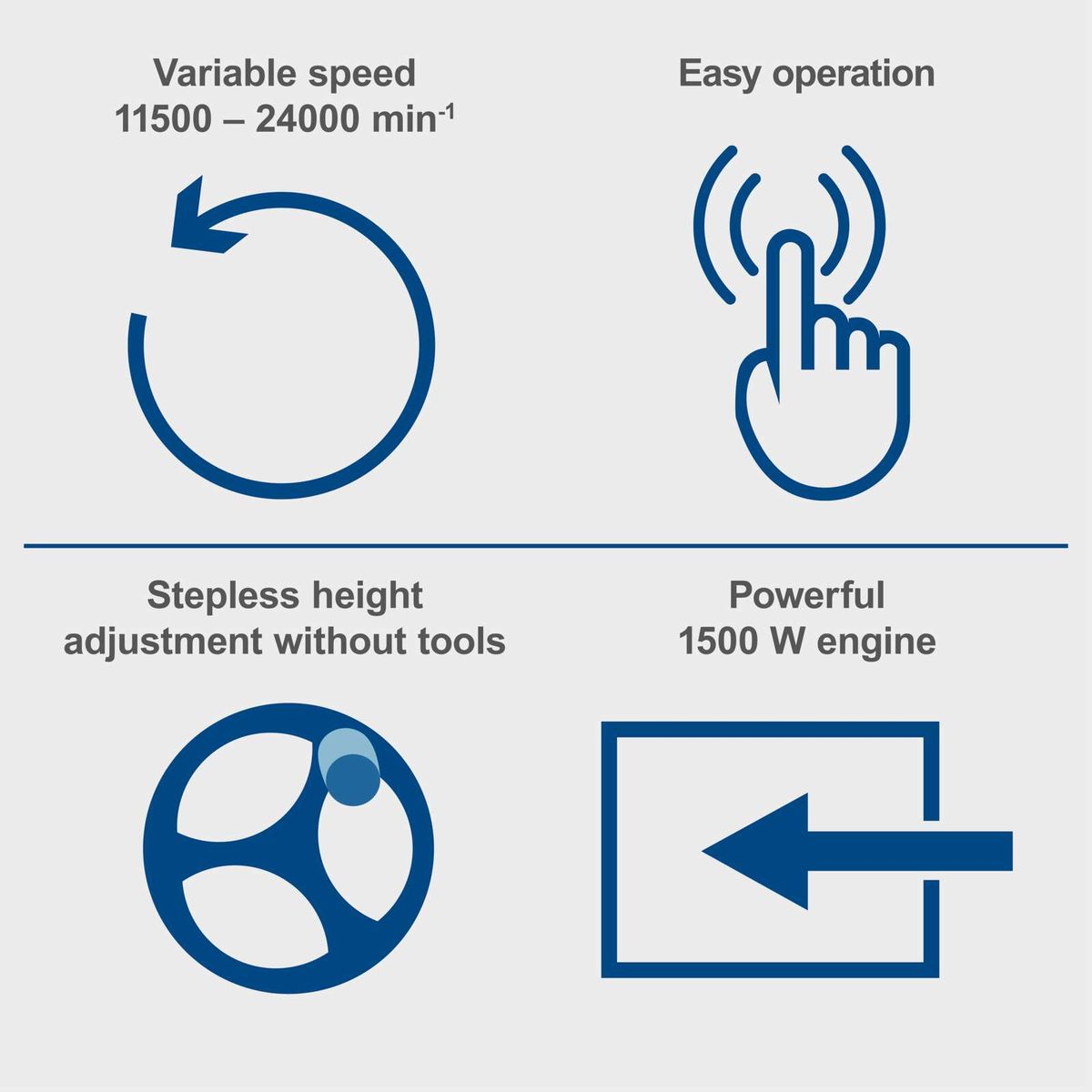 The Scheppach Router Table HF50 features variable speed (11500 – 24000 RPM), tool-free stepless height adjustment, easy operation, and a powerful 1500W engine.