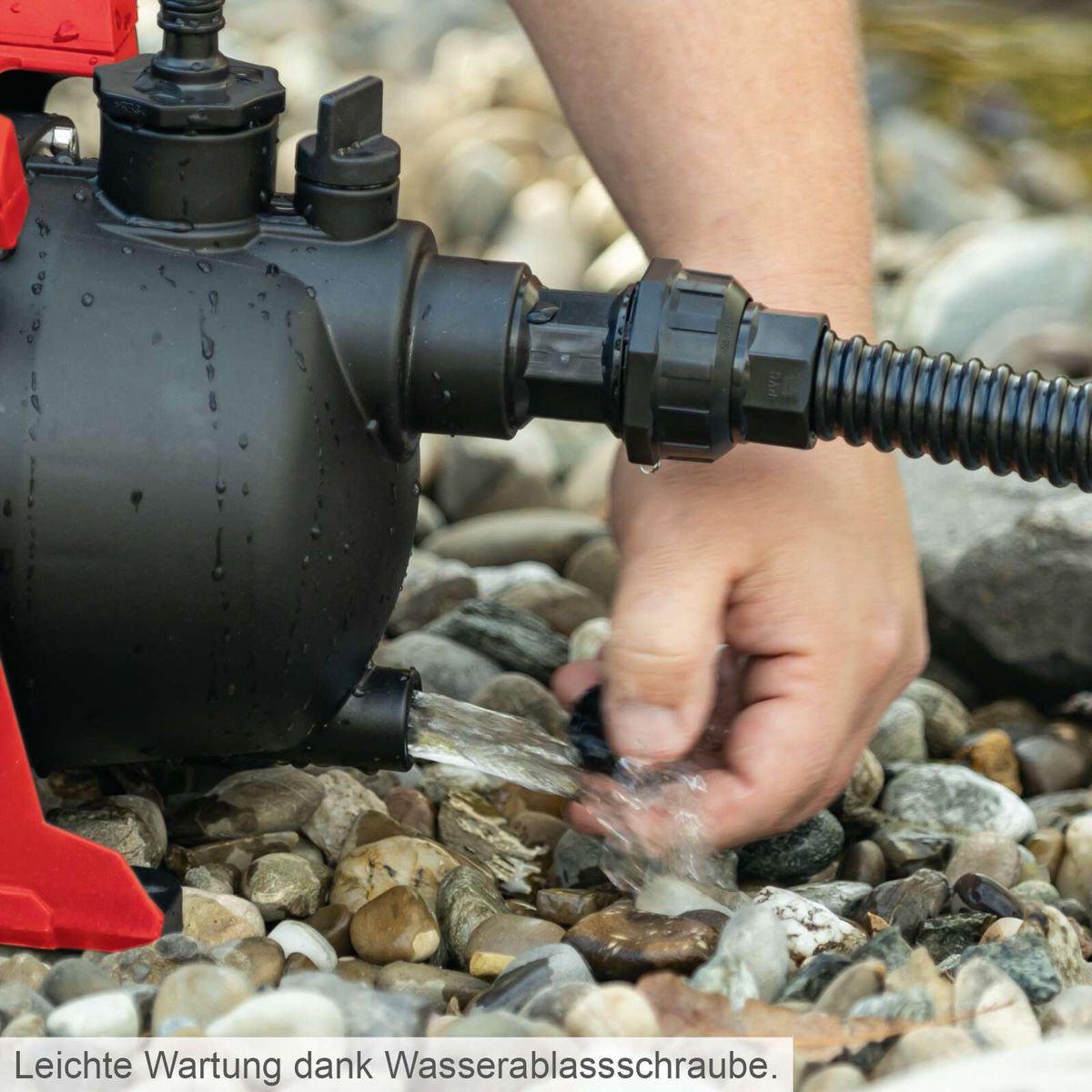 Wasserablassschraube für einfache Wartung einer Gartenpumpe, leicht zu bedienen