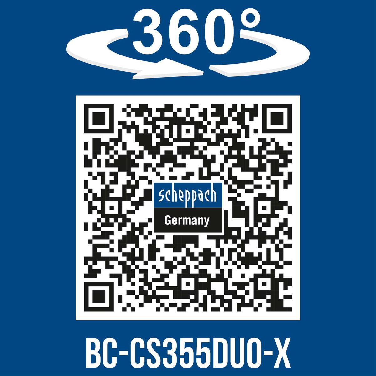 360°-Drehfunktion für bessere Sicht und Bedienung beim Scheppach Akku-Kettensäge BC-CS355Duo-X