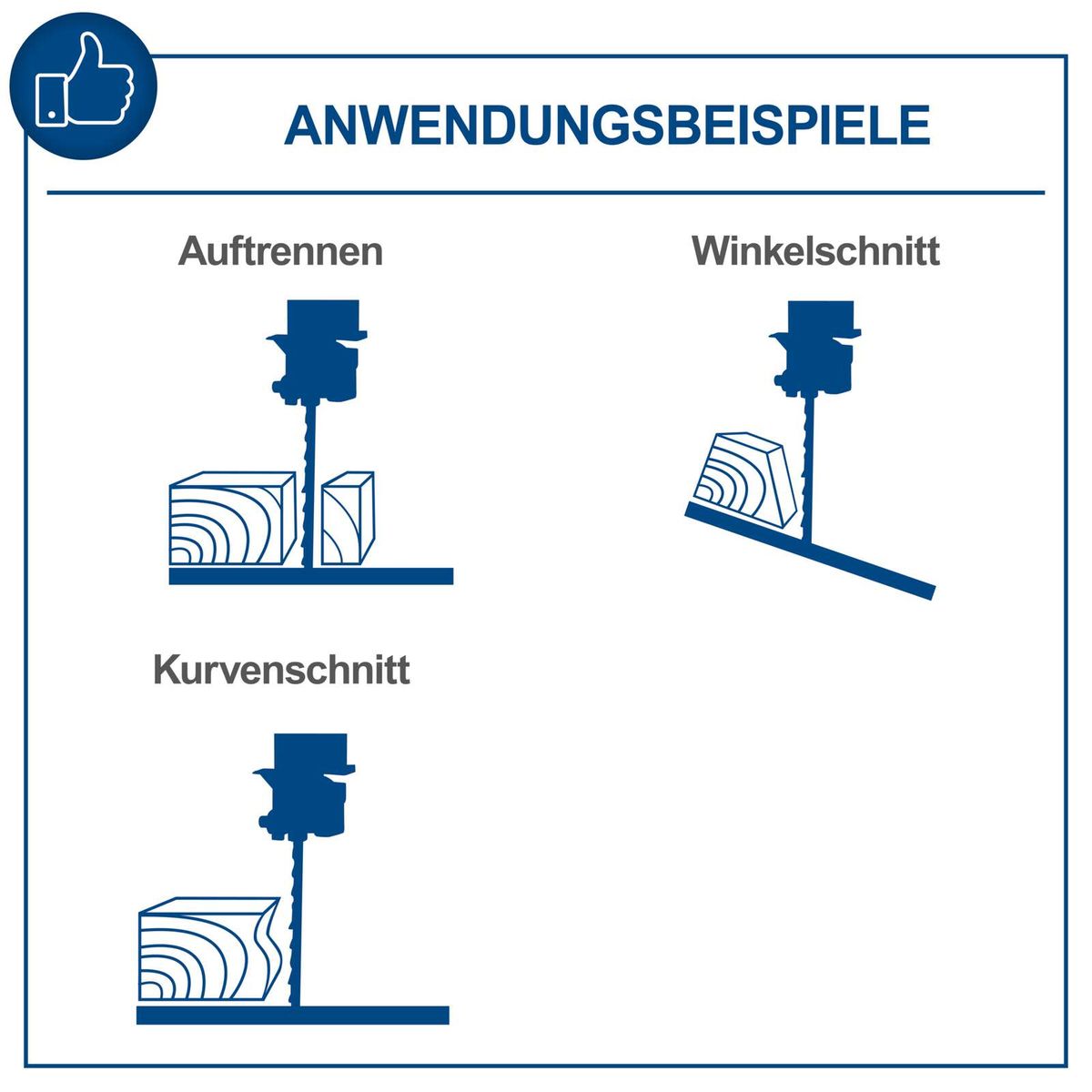Die Bandsäge HBS261 von Scheppach bietet verschiedene Schneidmöglichkeiten: Auftrennen, Winkelschnitt und Kurvenschnitt. Sie ermöglicht präzise Schnitte in verschiedenen Winkeln und Formen.
