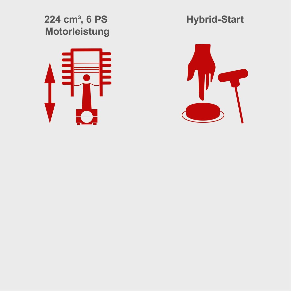 Motorleistung und Hybrid-Anfahrfunktion für Scheppach Rasenmäher MS226-56E SE