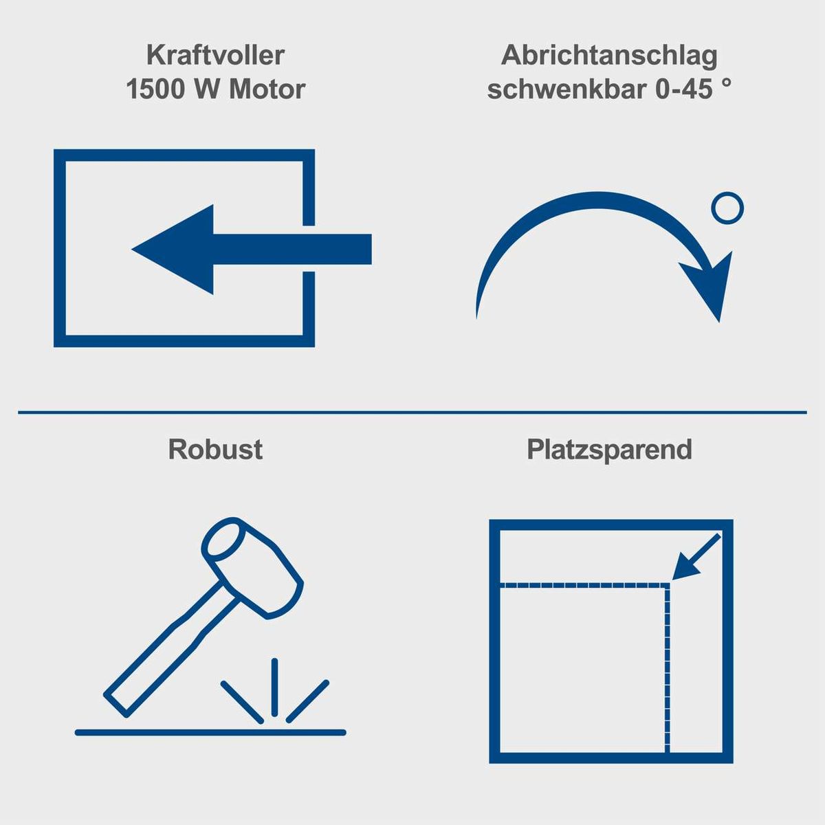 Der Abricht- und Dickenhobel HMS860 von Scheppach verfügt über einen kraftvollen 1500-W-Motor, einen schwenkbaren Abrichtanschlag (0-45°), ist robust und platzsparend.
