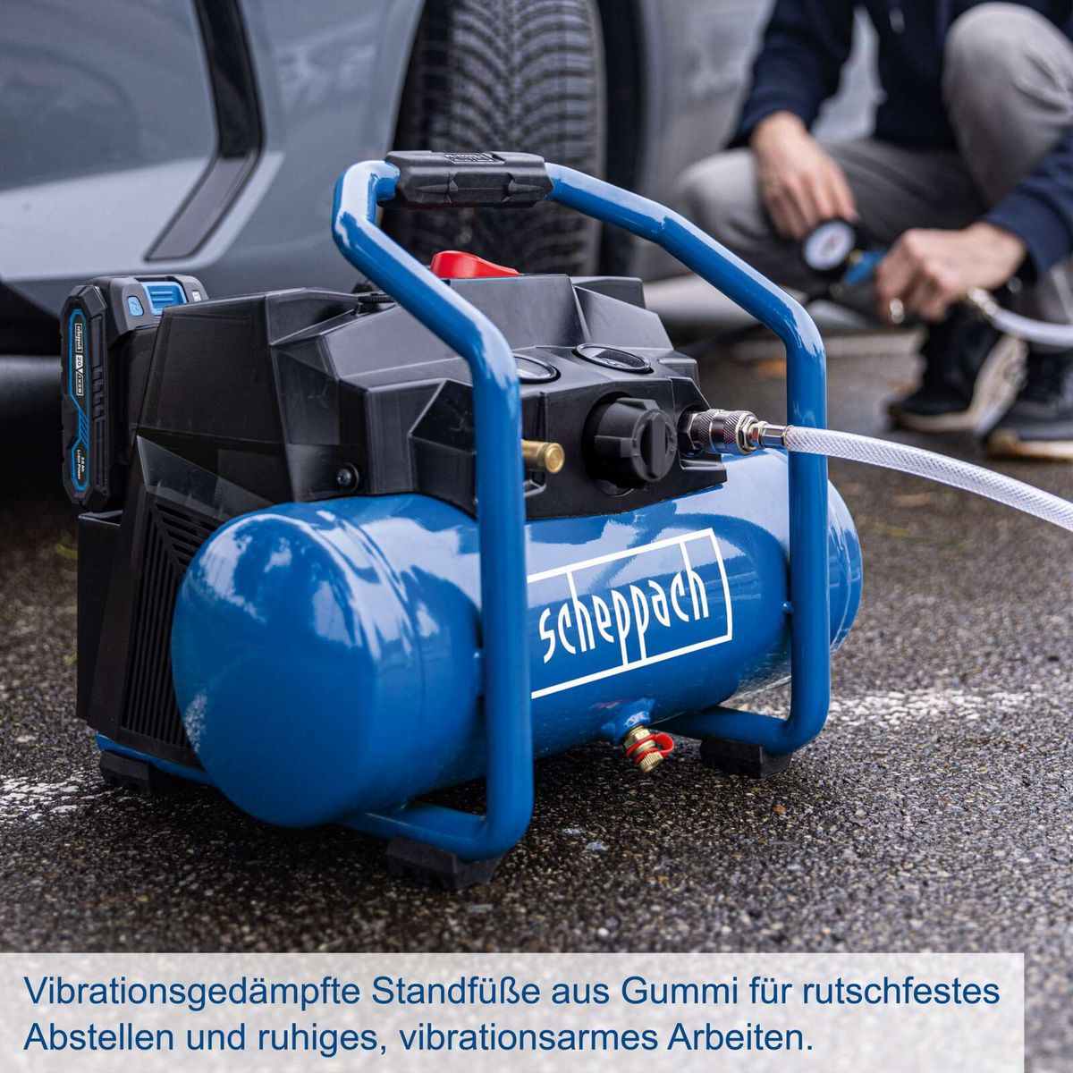 Vibrationsdämpfende Gummi-Standfüße für stabileres Abstellen und vibrationsarmes Arbeiten