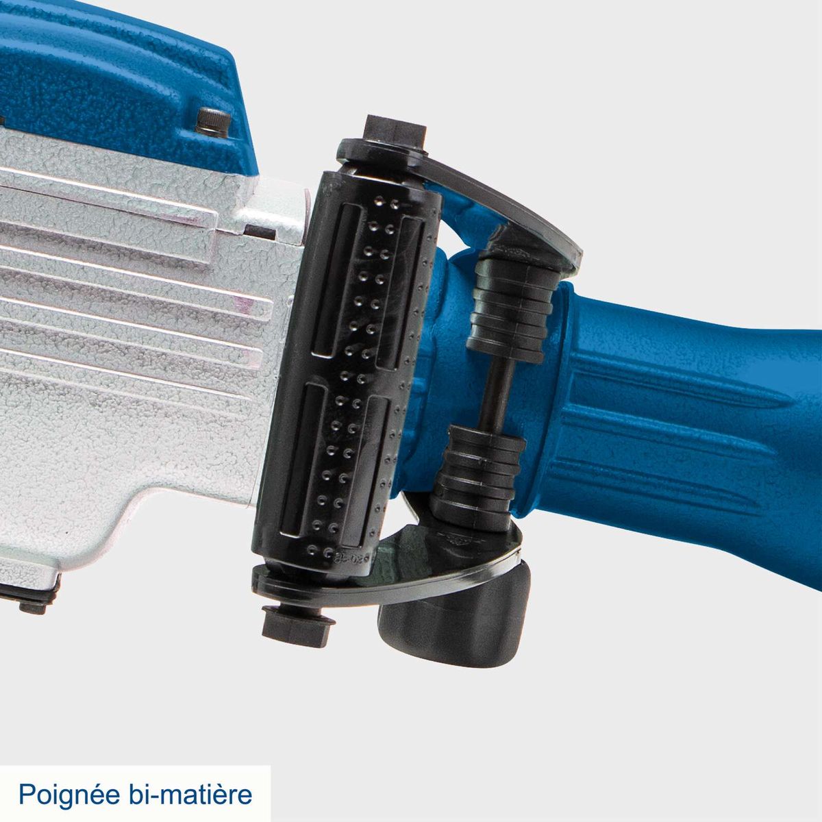 The demolition hammer AB1700 Scheppach features an ergonomic bi-material handle for better grip and comfort during use.