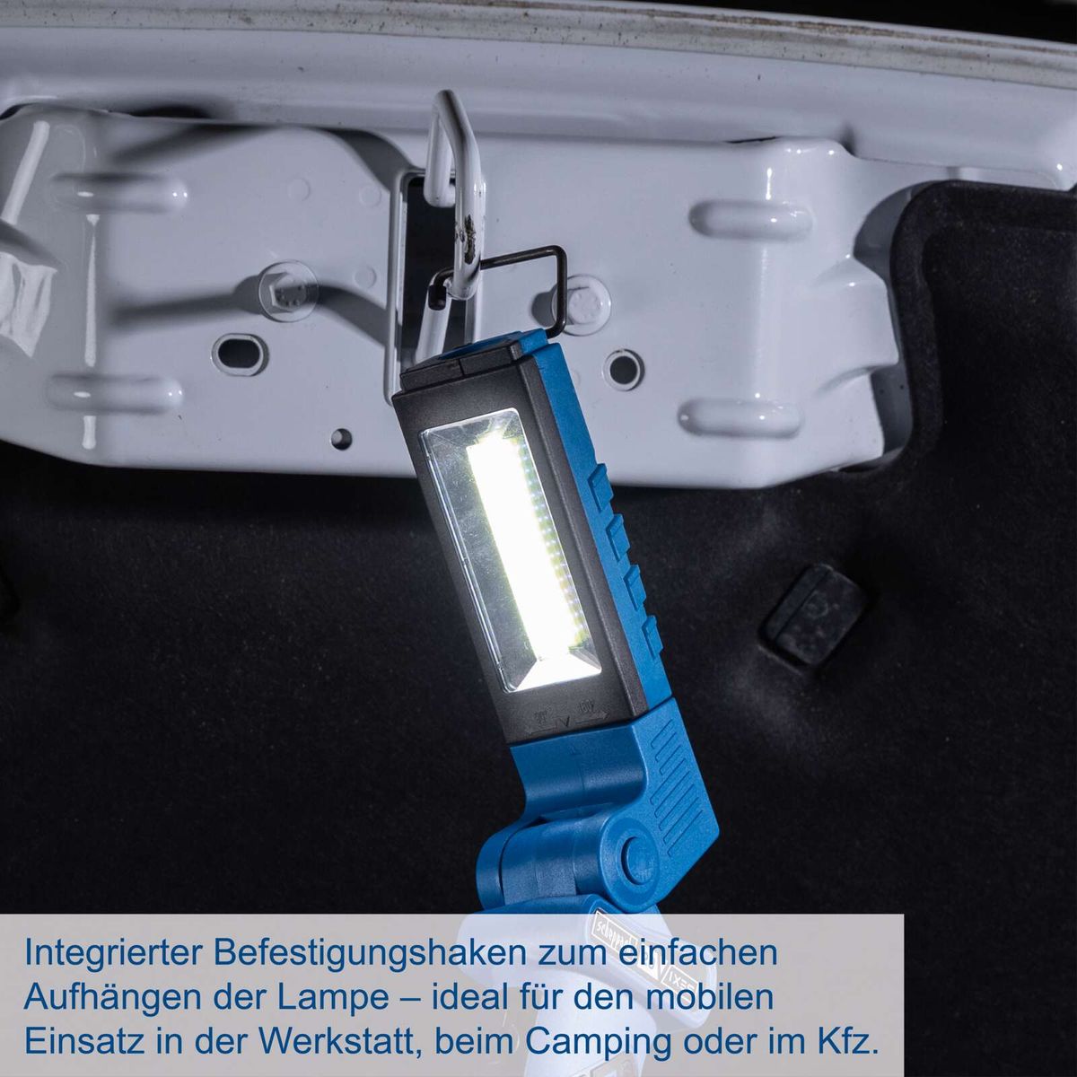 Integrierter Befestigungsschraubmechanismus für einfache Aufhängung der Arbeitsleuchte