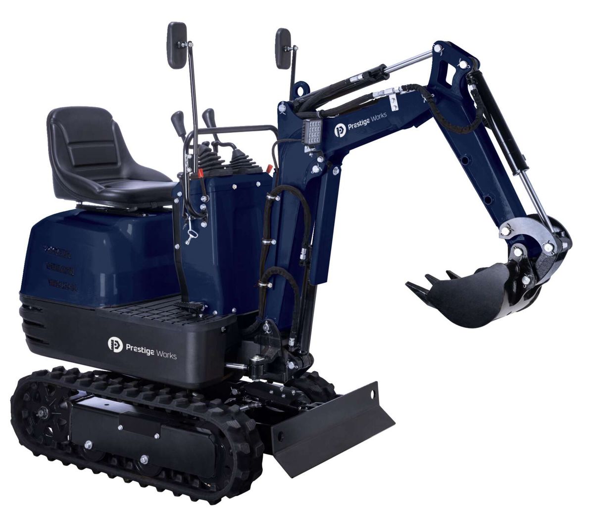 Scheppach Mini-Bagger mit Kettenfahrwerk und Schaufel, Modell 790162.