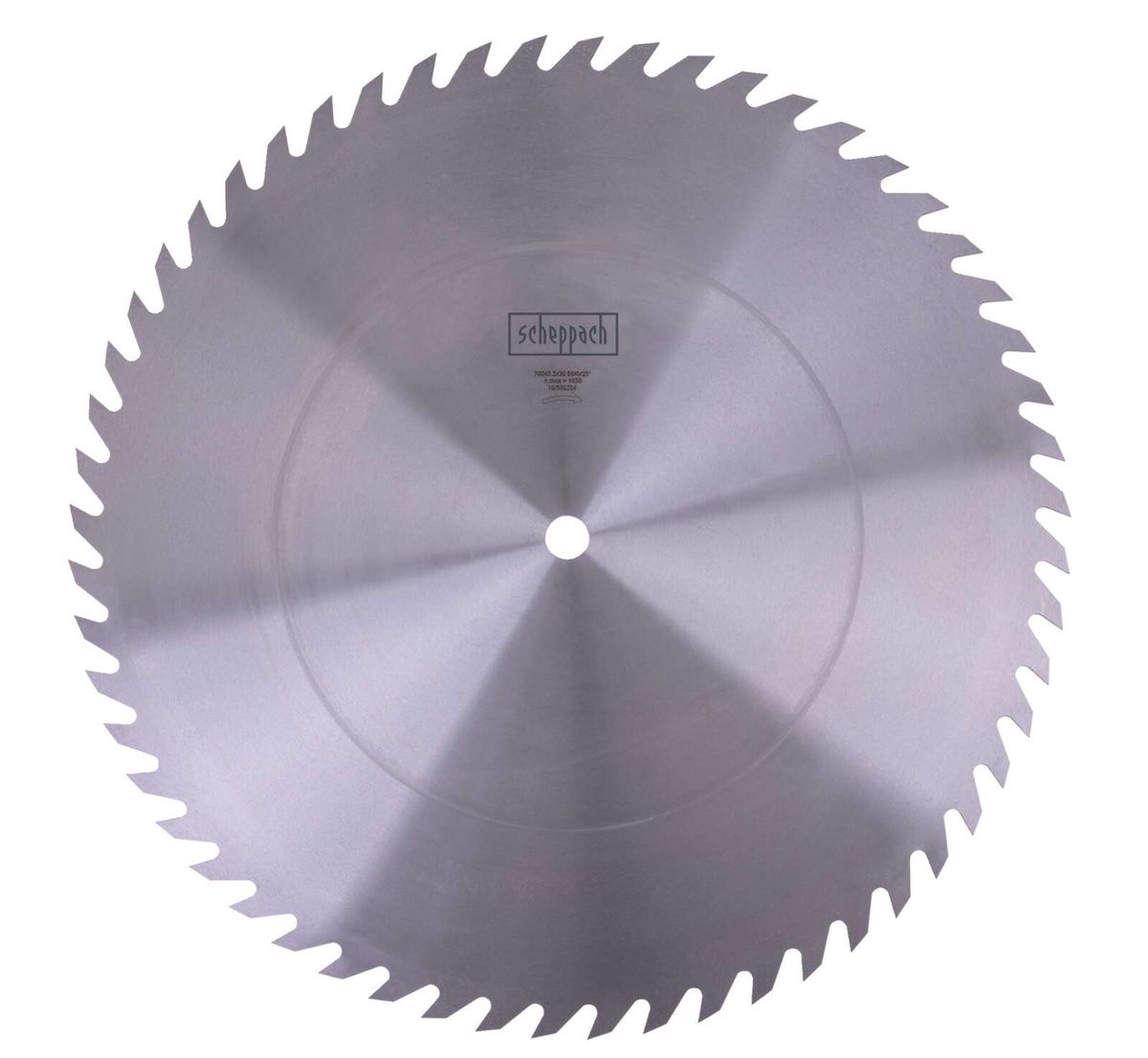 Scheppach CS Kreissägeblatt Ø 700 x 30 x 3,2 mm / Z 56, von vorne fotografiert.