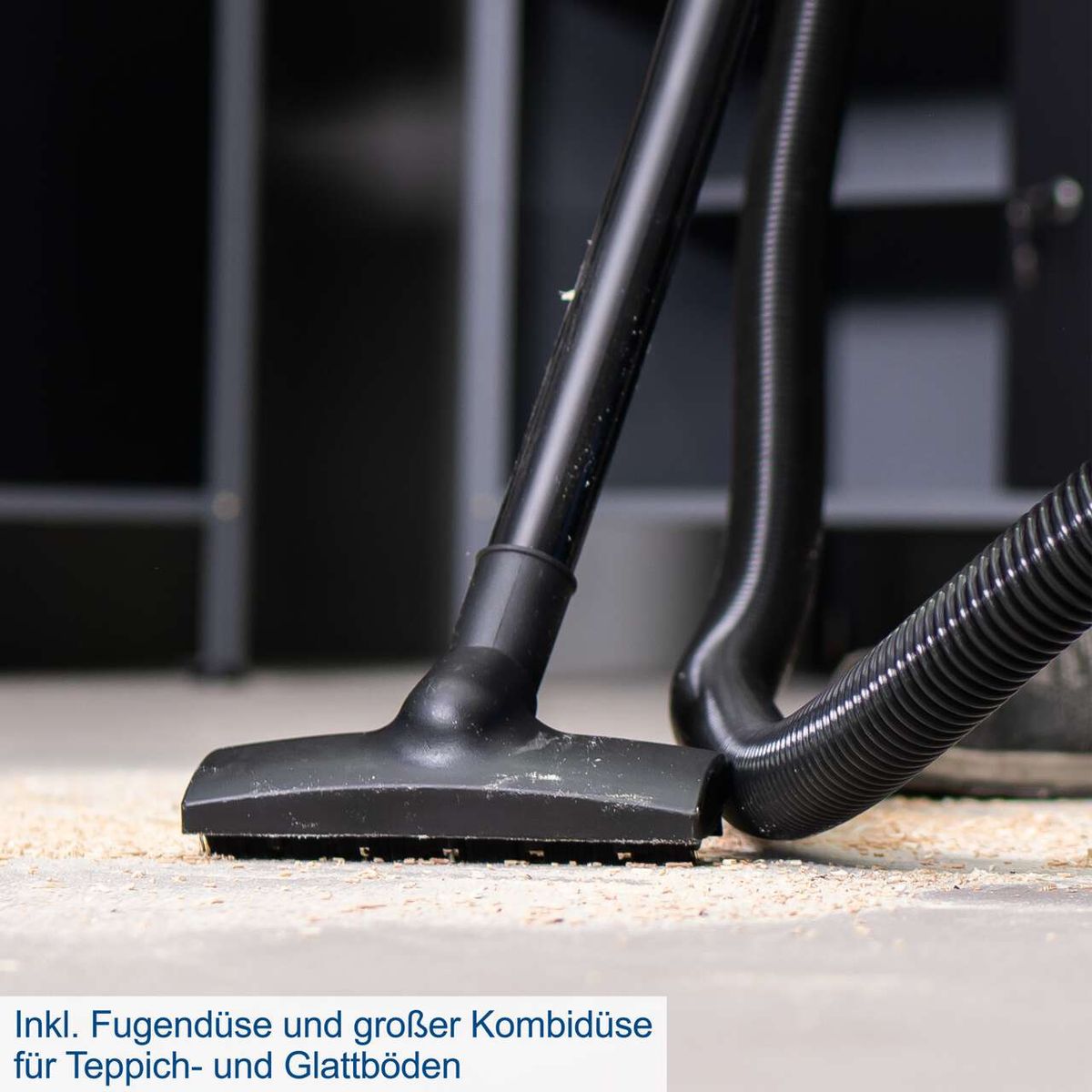 Nass- und Trockensauger mit Fugendüse und Kombidüse für Teppich- und Glattböden