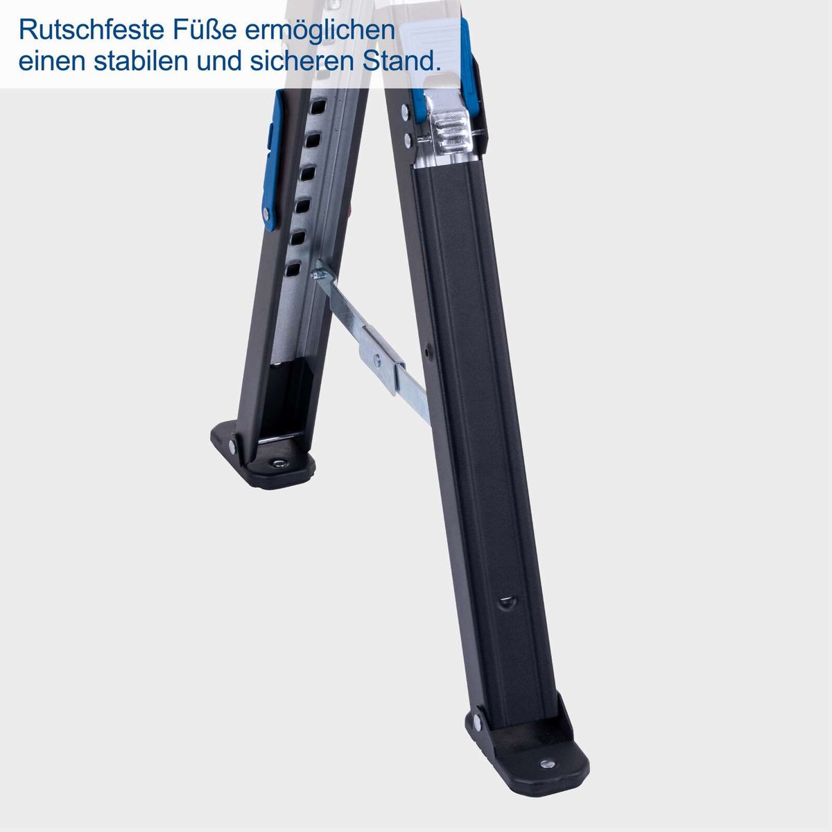 Rutschfeste Füße ermöglichen einen stabilen und sicheren Stand. Die Arbeitsböcke verfügen über verstellbare Füße für eine sichere Positionierung.