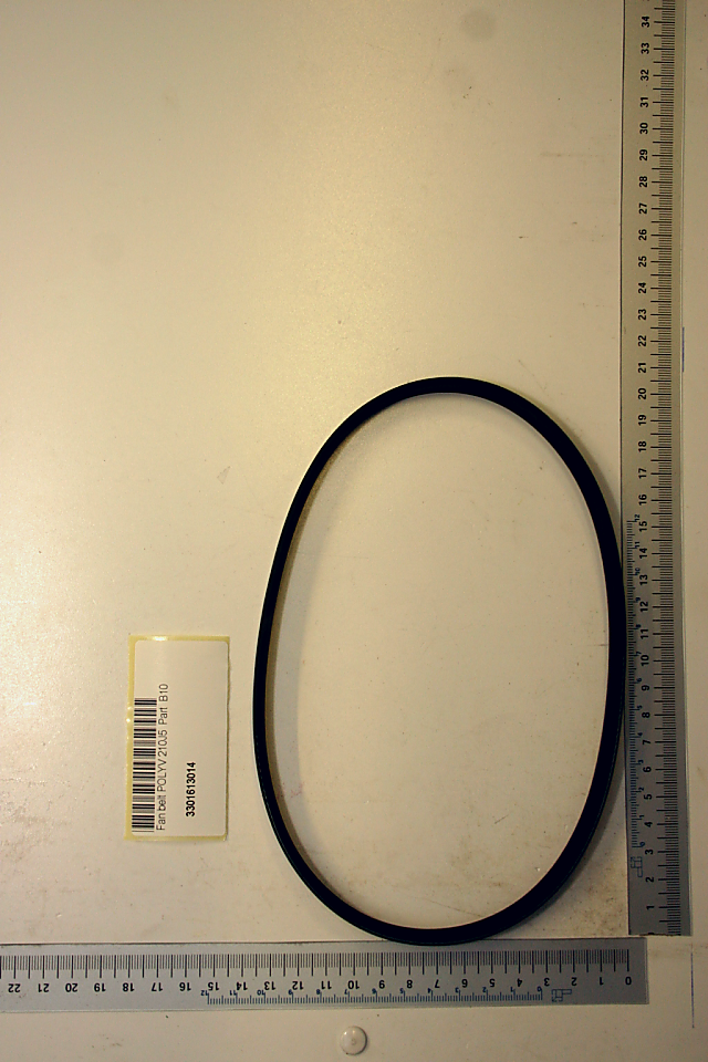 Scheppach Rippenband (Teil B10) mit Beschriftung 'Fan belt POLYV 210J5'