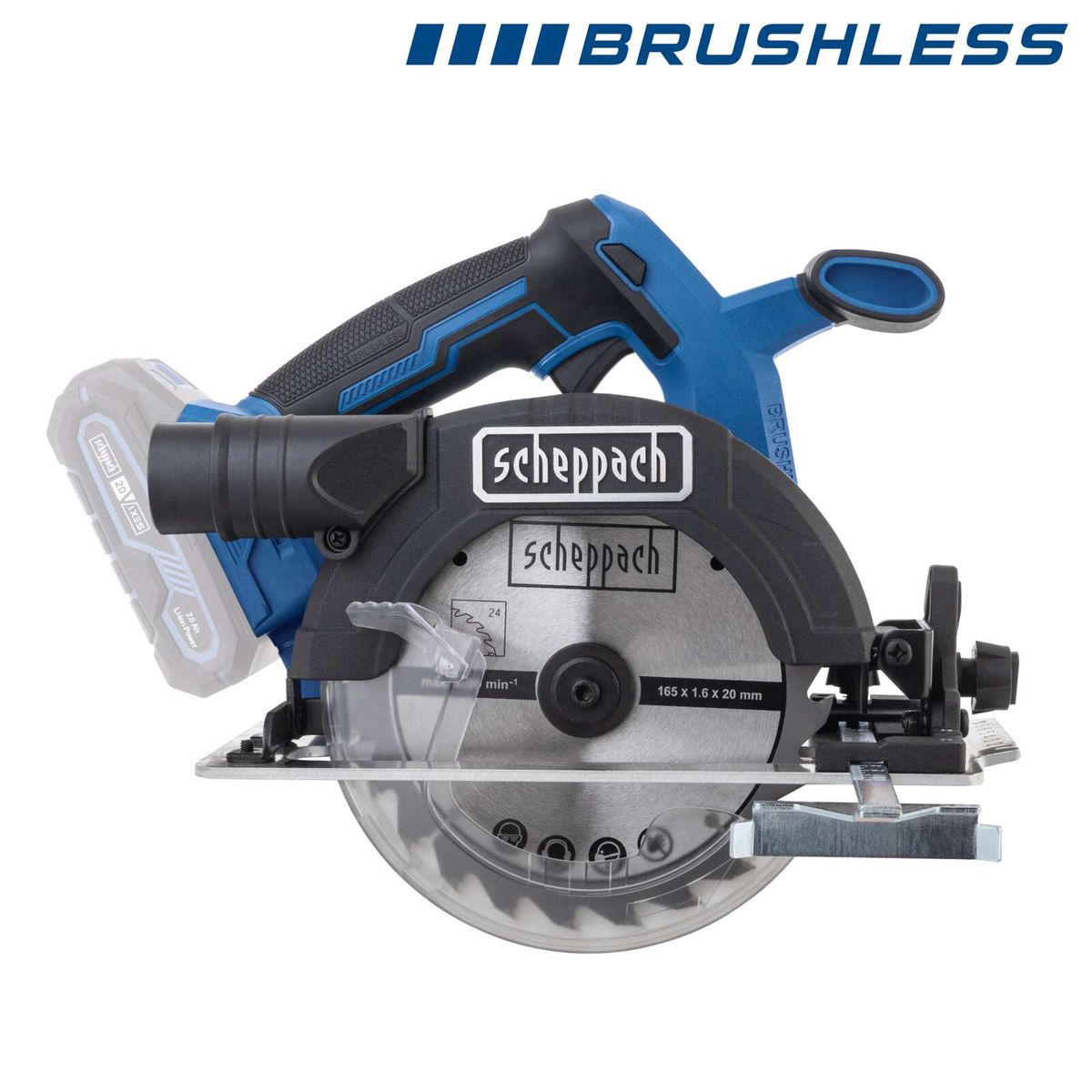 Scheppach Brushless-Säge mit 165 mm Durchmesser und 1,6 mm Kerndurchmesser