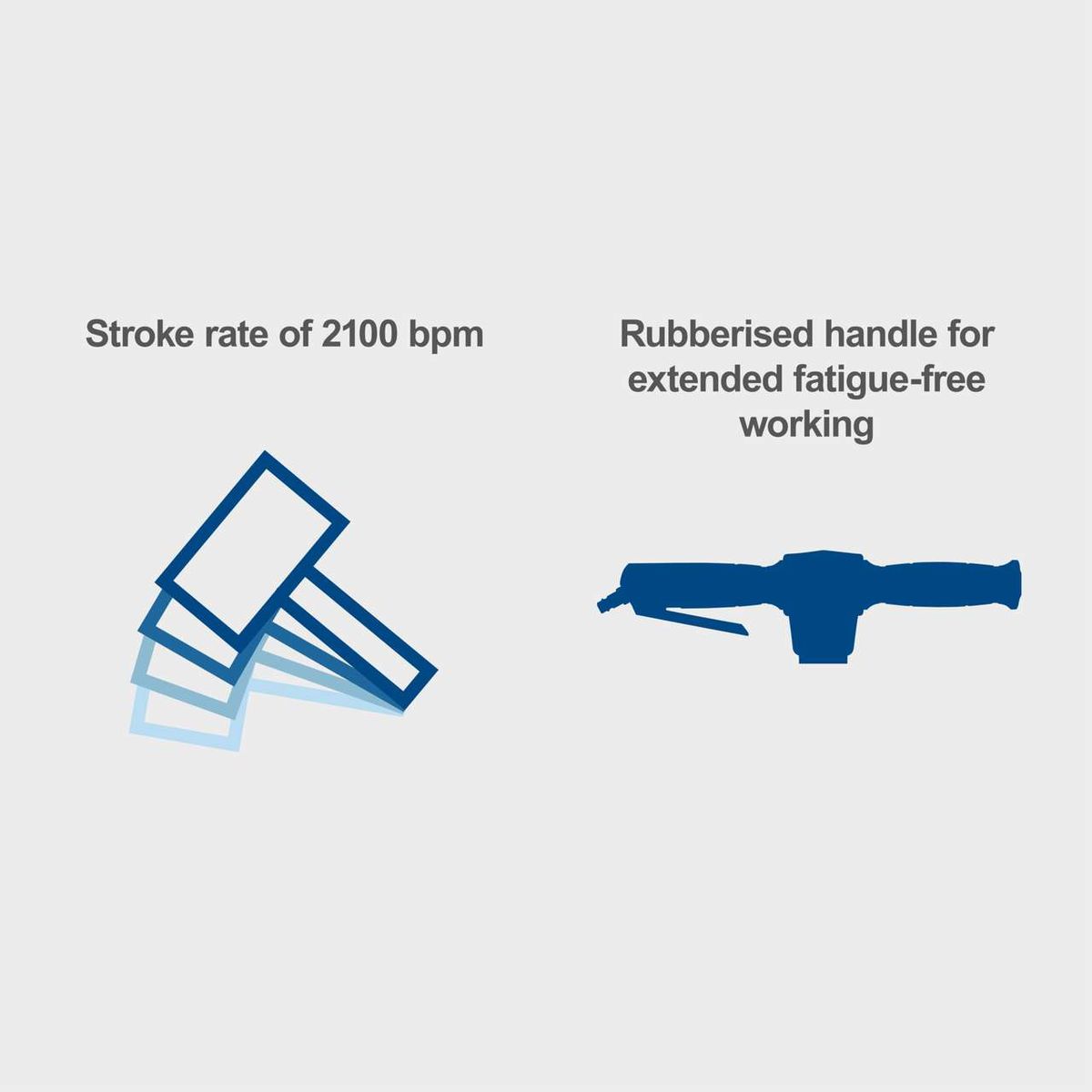 The Scheppach Aero² Spade has a stroke rate of 2100 bpm and a rubberised handle for fatigue-free working.