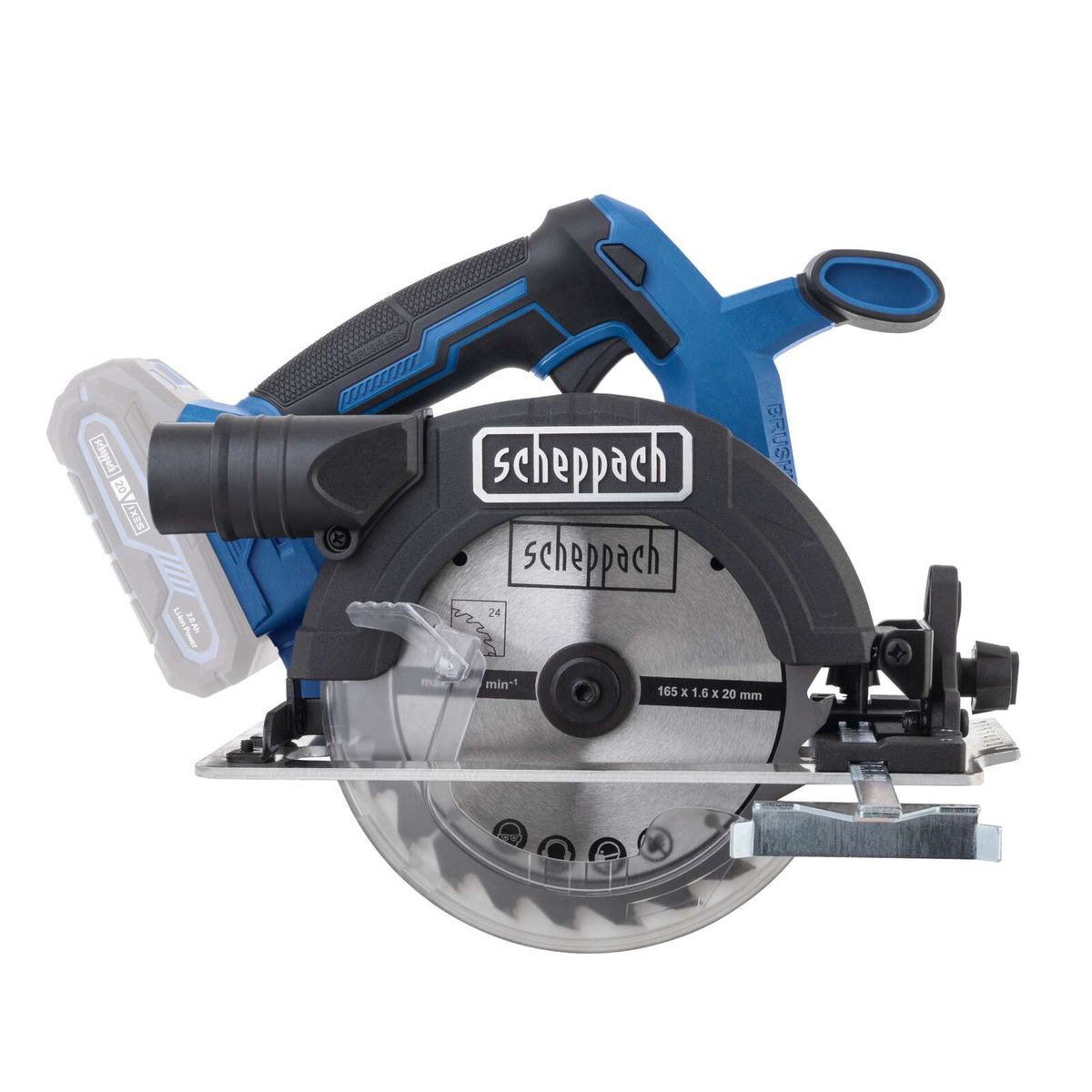 Scheppach-Werkzeug mit 165 mm Durchmesser, 1,6 mm Kerndurchmesser und 20 mm Spaltbreite