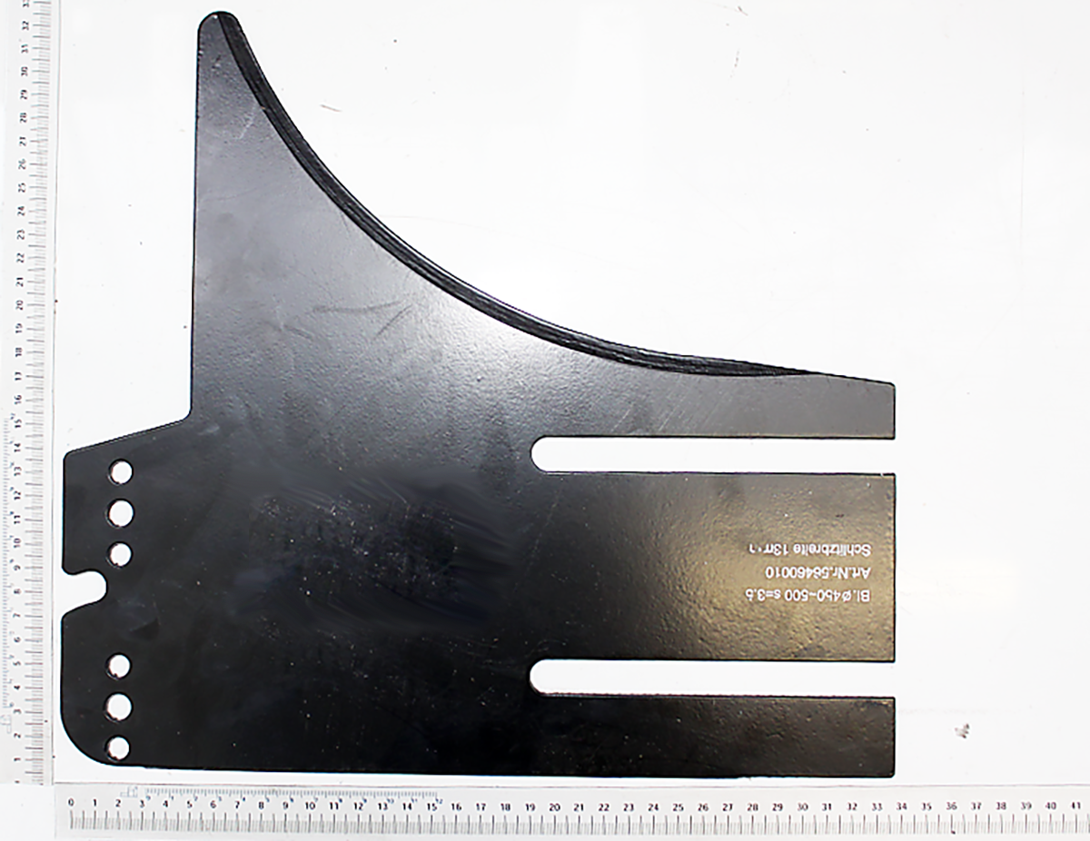 Spaltkeil für Bl.Ø450-500 t=3,5 von Scheppach. Gezeigt von der Seite auf weißem Hintergrund.