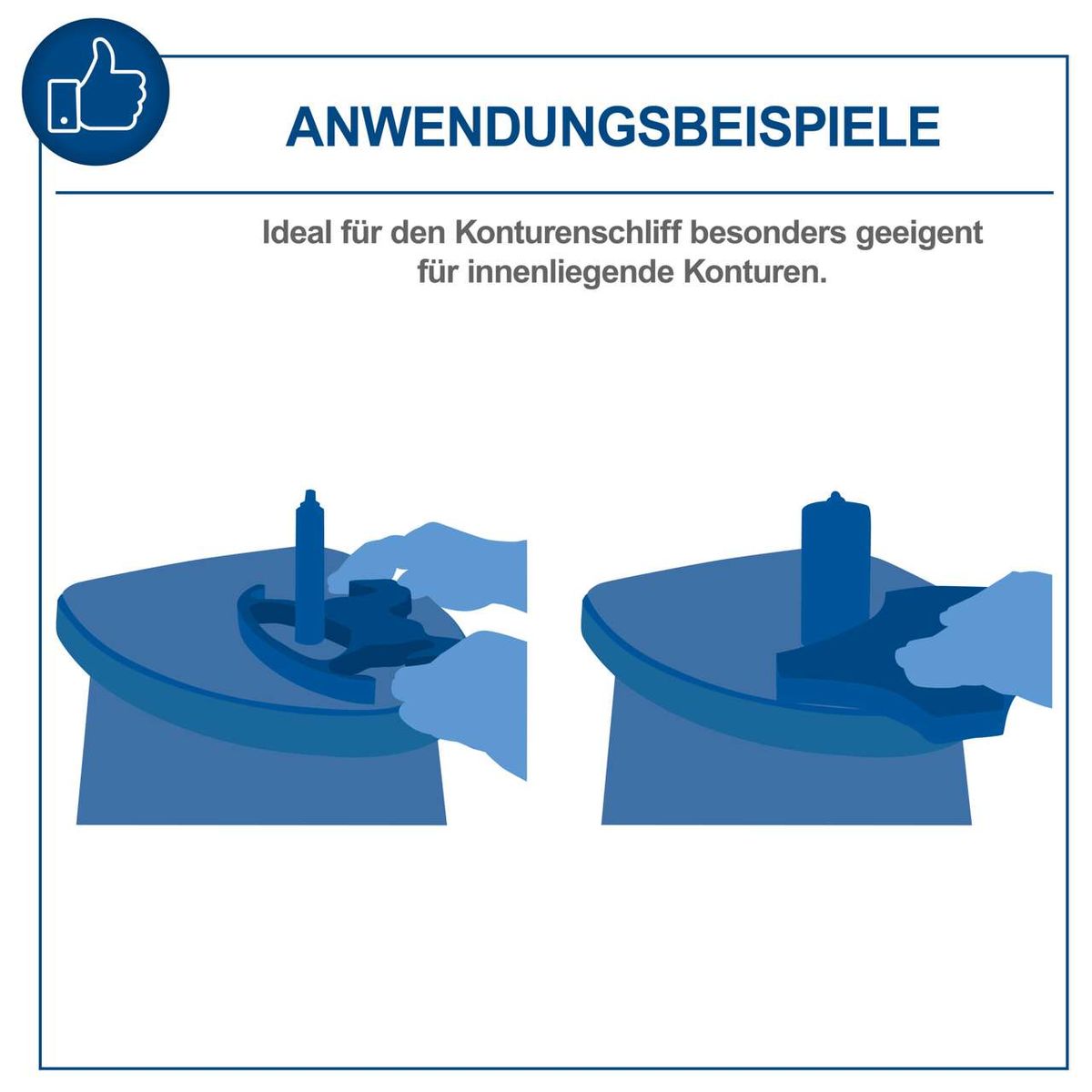 Der Oszillierende Spindelschleifer OSM100 von Scheppach eignet sich ideal für den Konturenschliff, besonders für innenliegende Konturen.