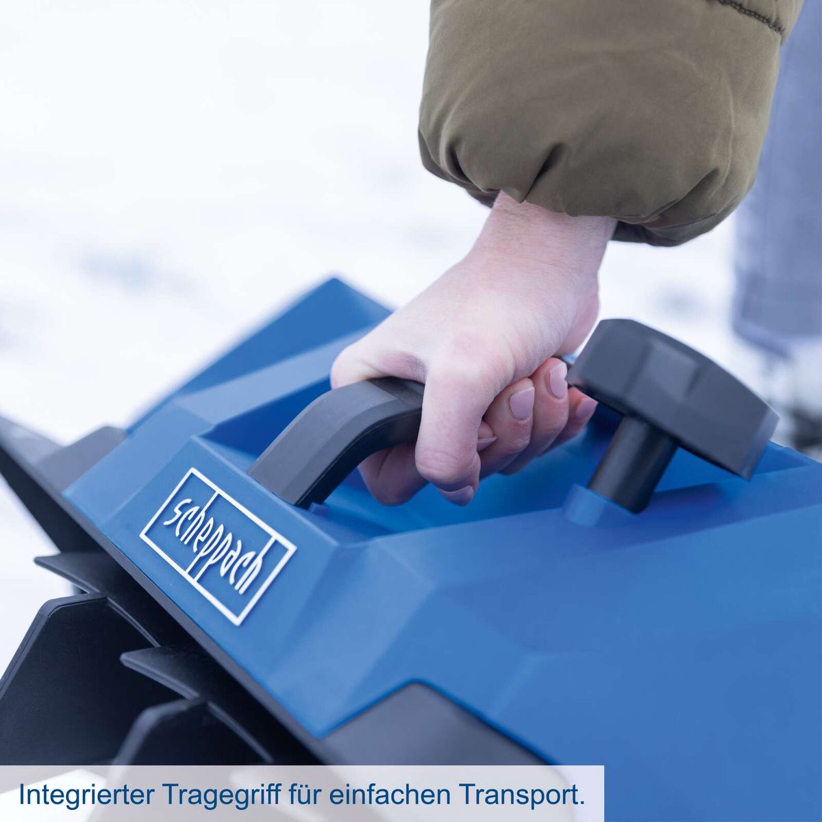 Integrierter Traggriff für einfachen Transport der Schneefräse