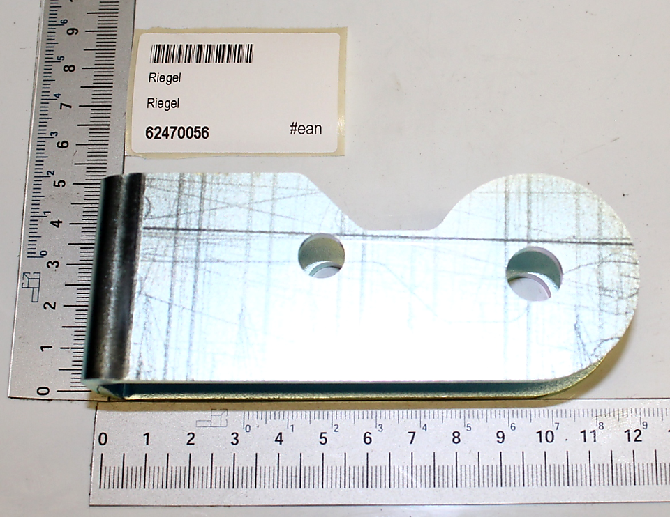 Riegel 4x45x253 von Scheppach, gezeigt von der Seite mit Maßstab zur Größenveranschaulichung.