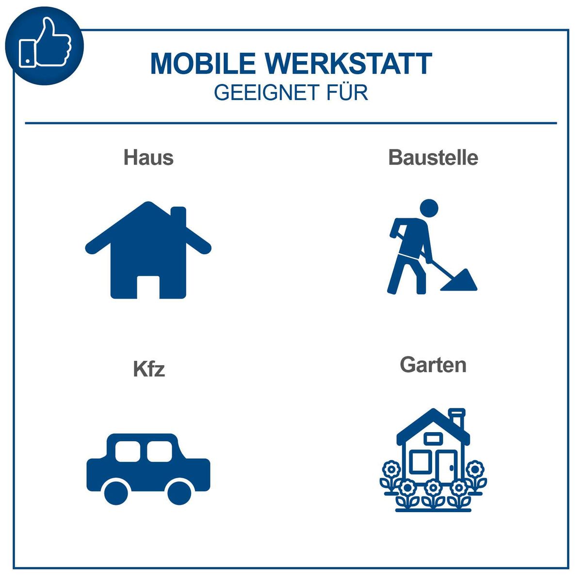 Der Werkstattwagen TW1150 von Scheppach ist vielseit für den Einsatz im Haus, auf der Baustelle, für Kfz und im Garten geeignet. Er ist mobil und vielseitig einsetzbar.